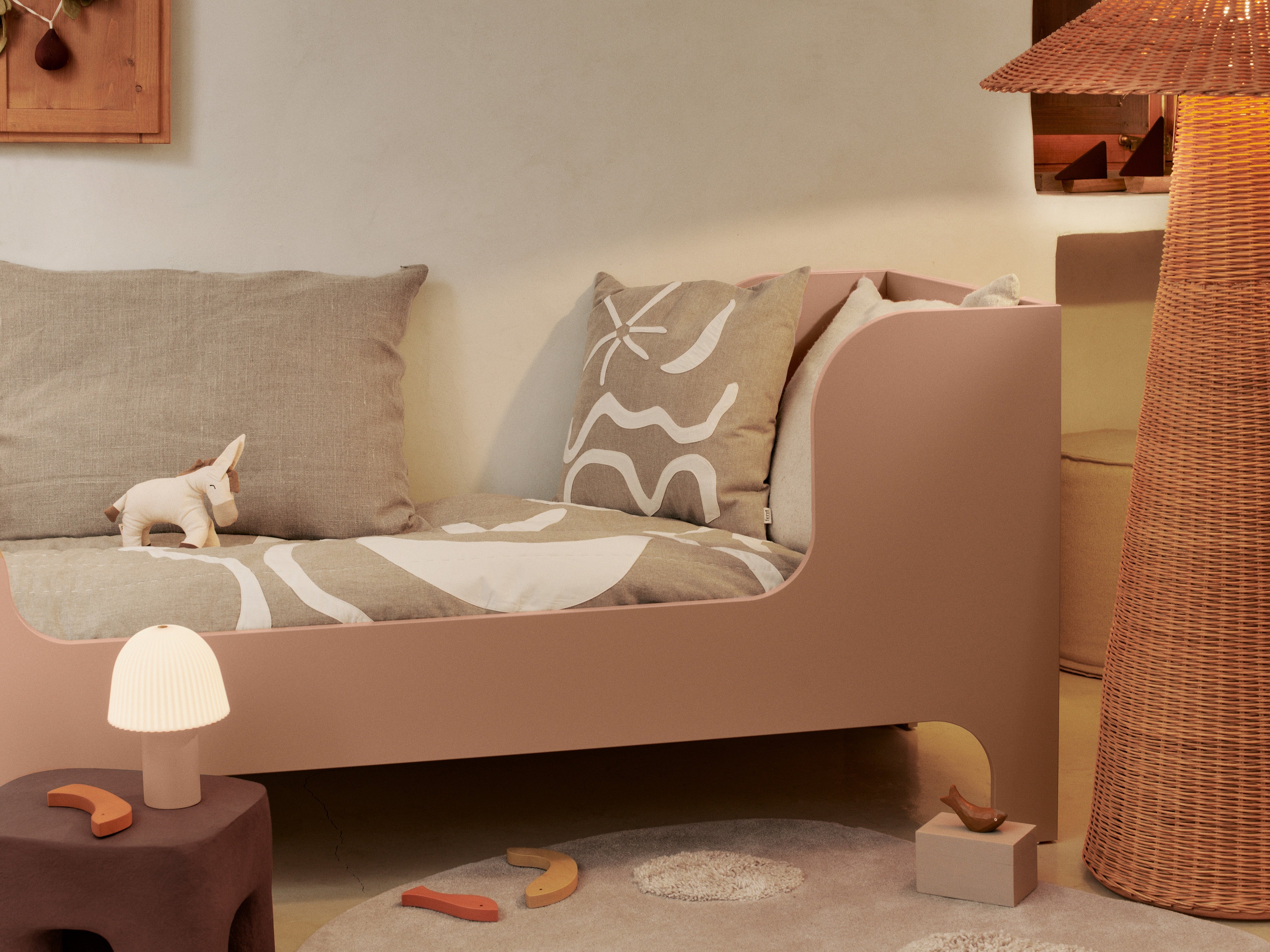 Tragbare Lampe FRILL gebrochenes Weiß mit Beige