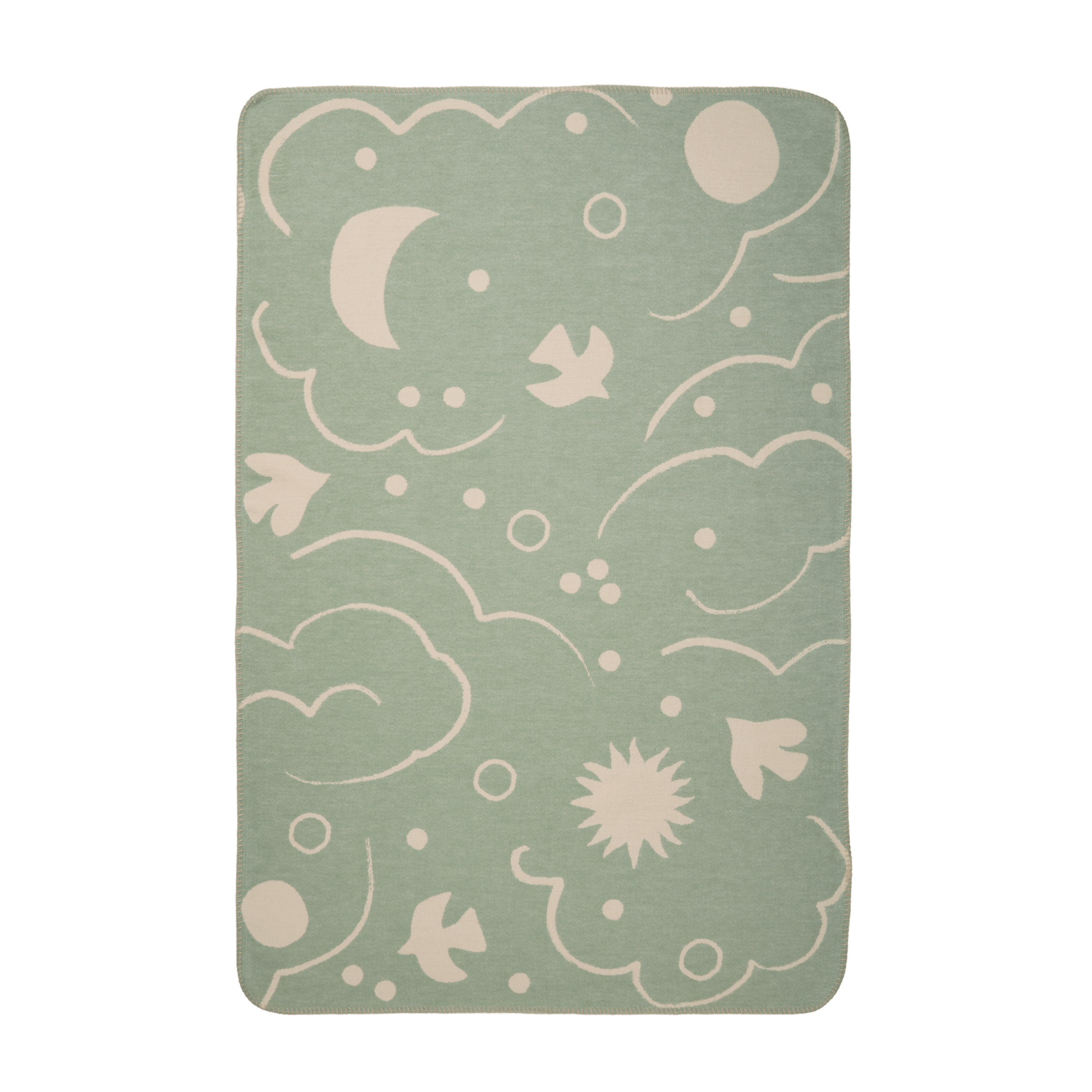 SKYE Children's Blanket in Green with Beige