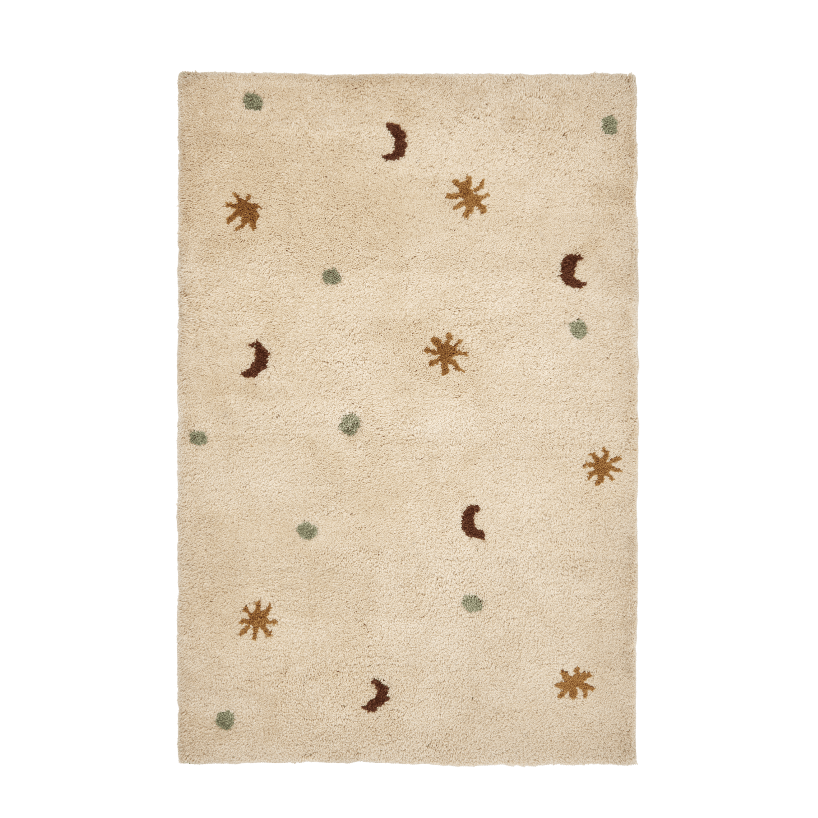 SKYE Beige Children's Rug with Brick and Green