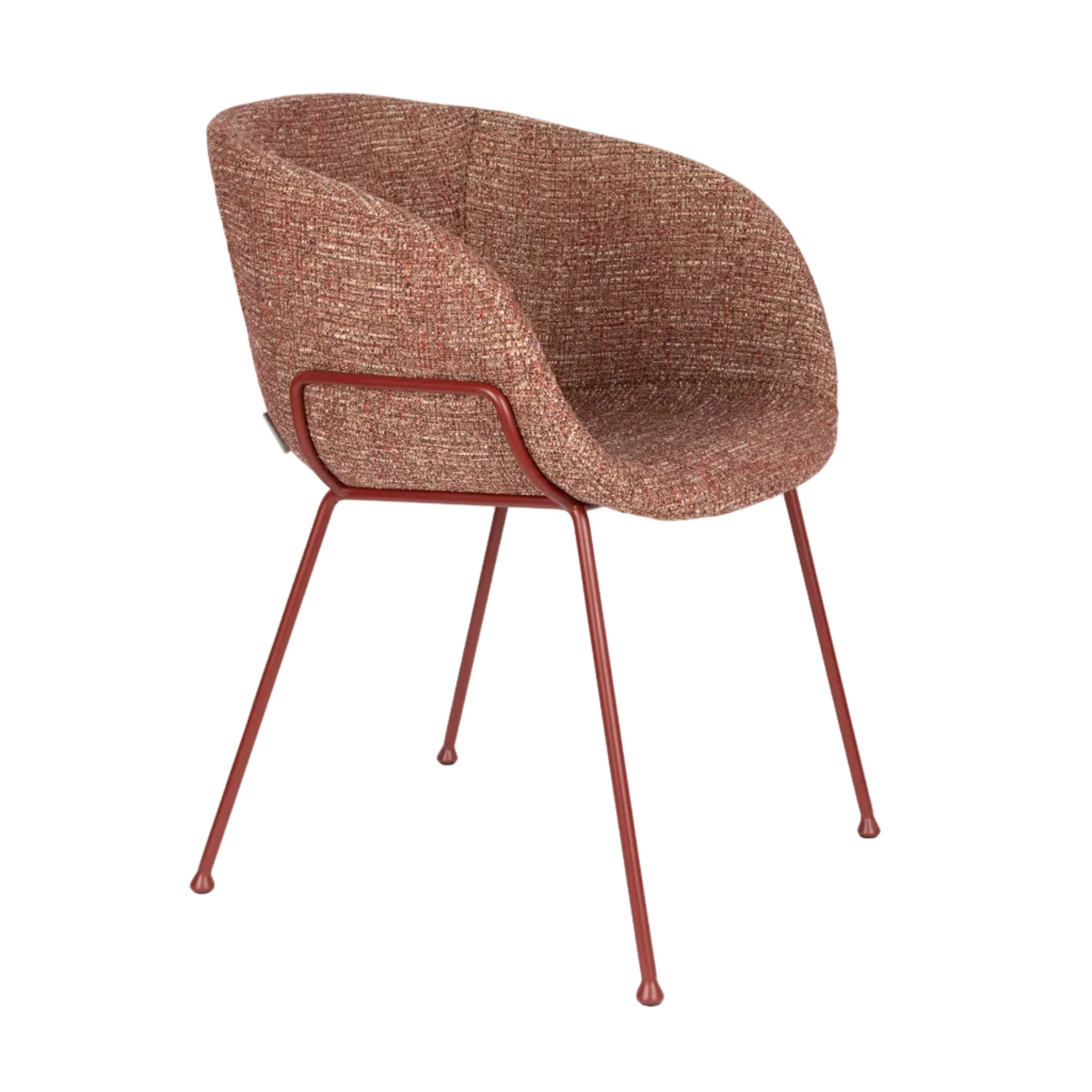 FESTON Armchair with Armrests in Burgundy