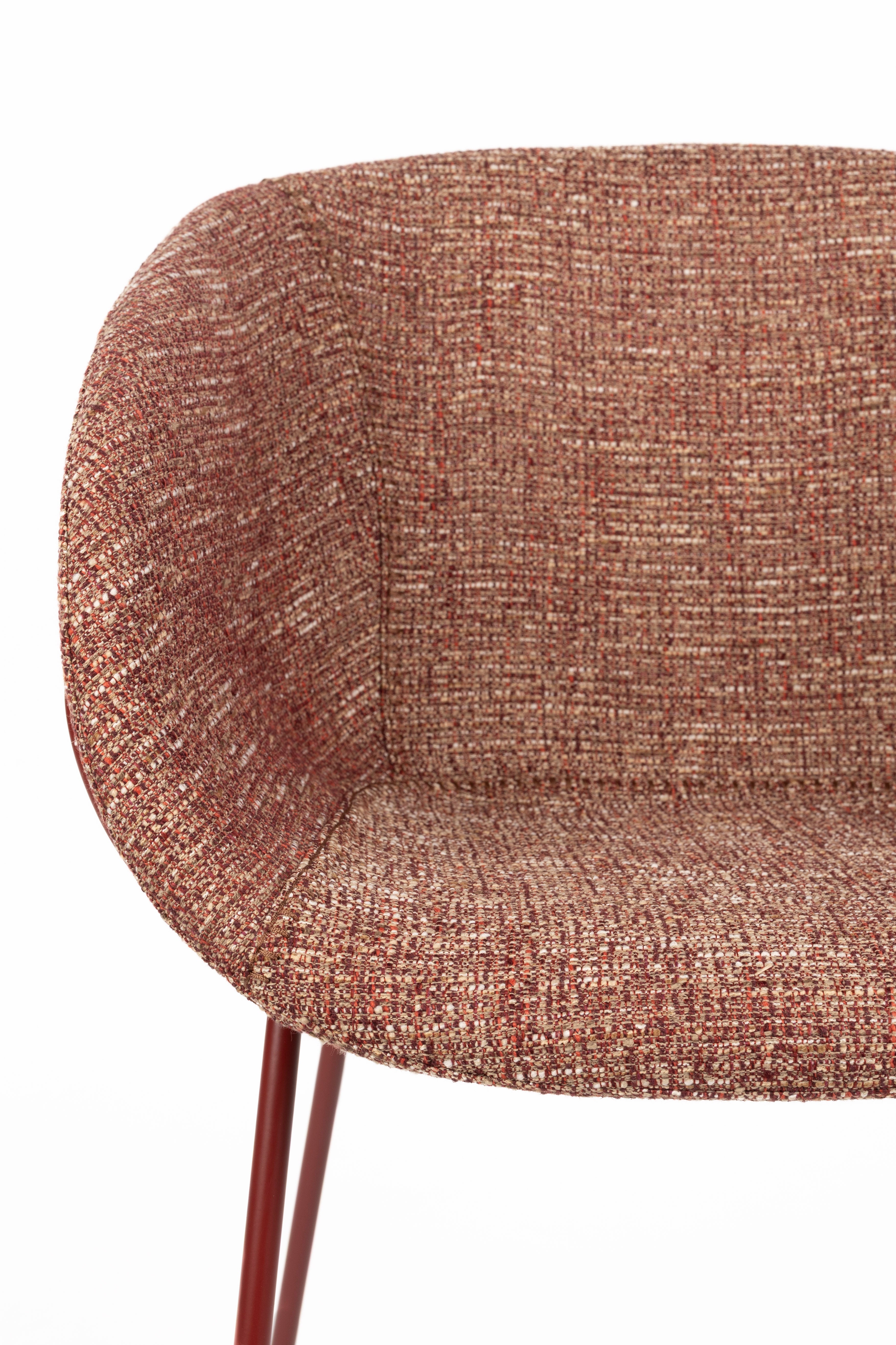 FESTON Armchair with Armrests in Burgundy