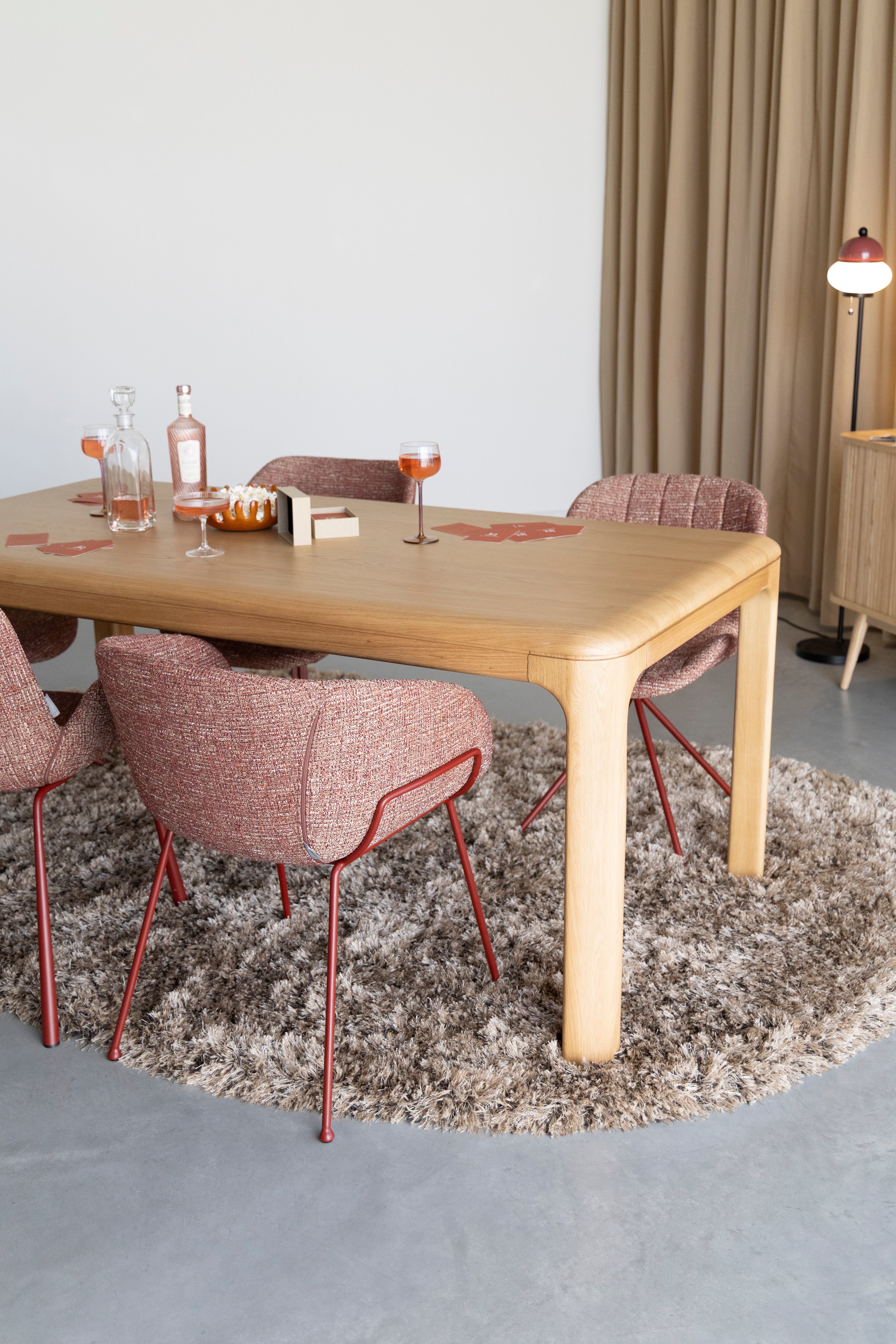 FESTON Armchair with Armrests in Burgundy