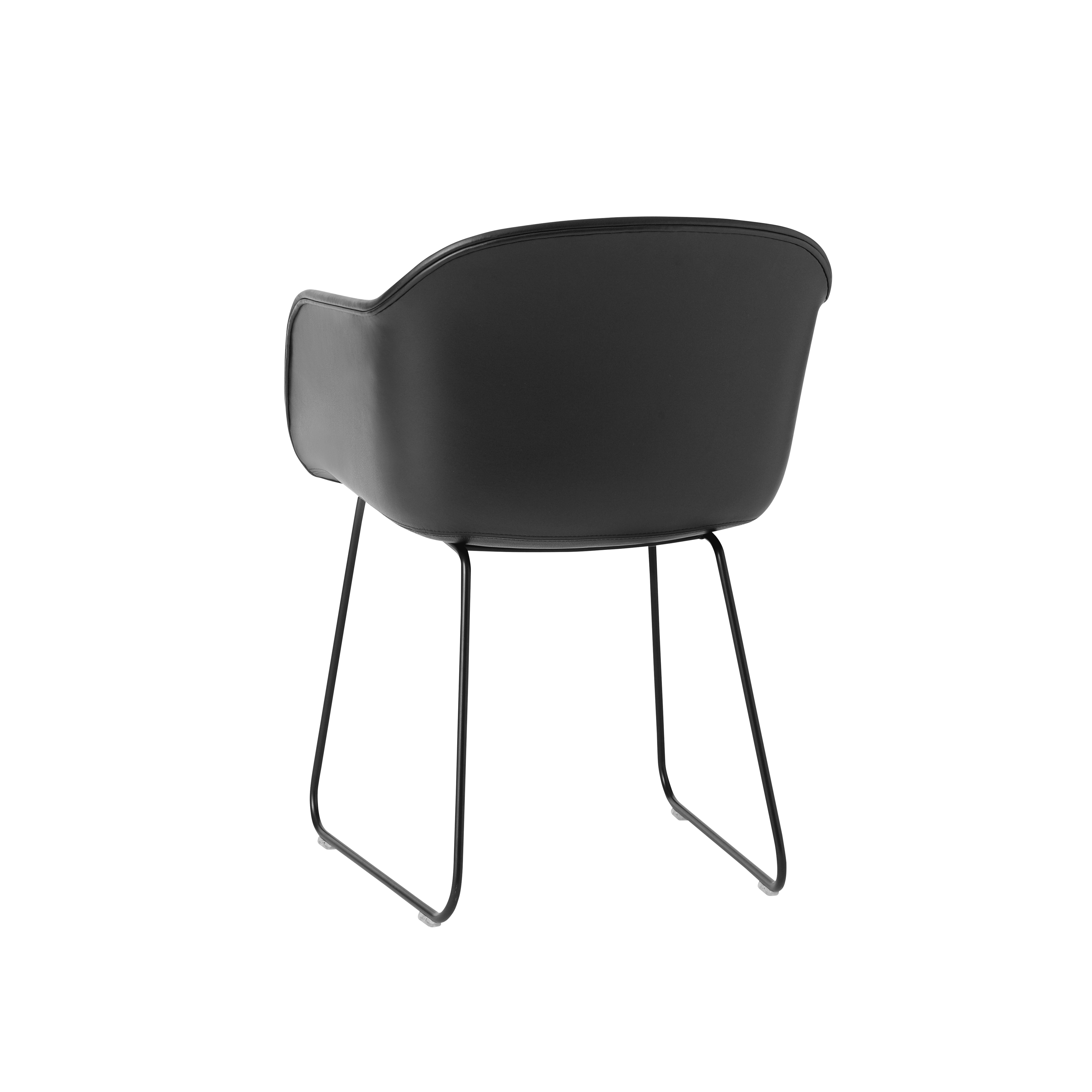 FIBER Armchair in Black with Steel Sled Base