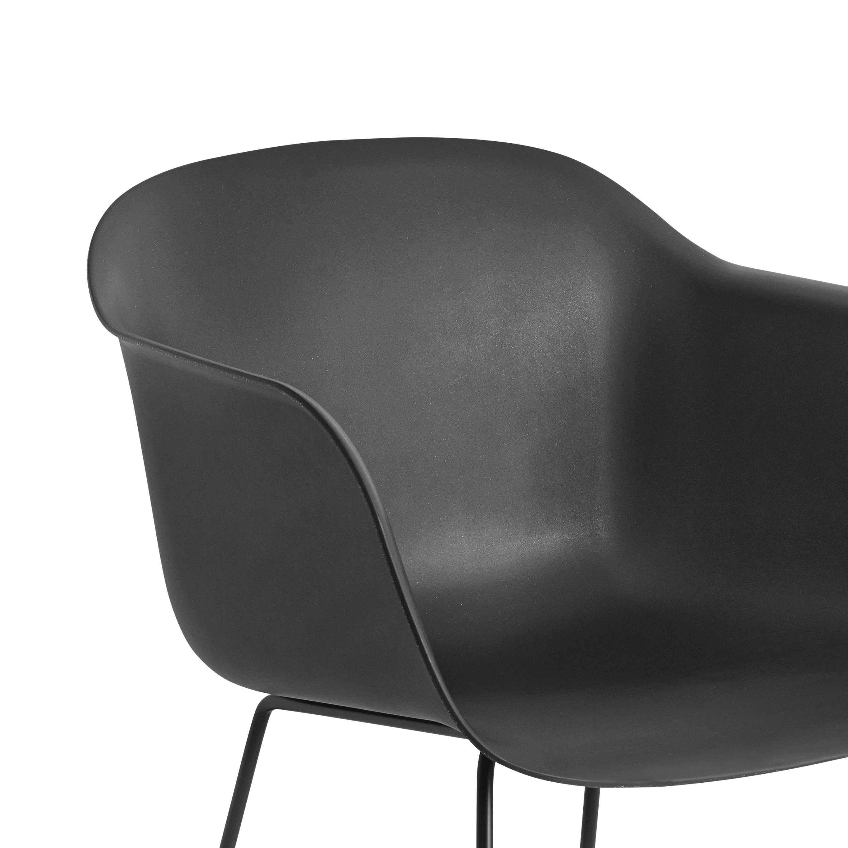 FIBER Armchair in Black with Steel Sled Base