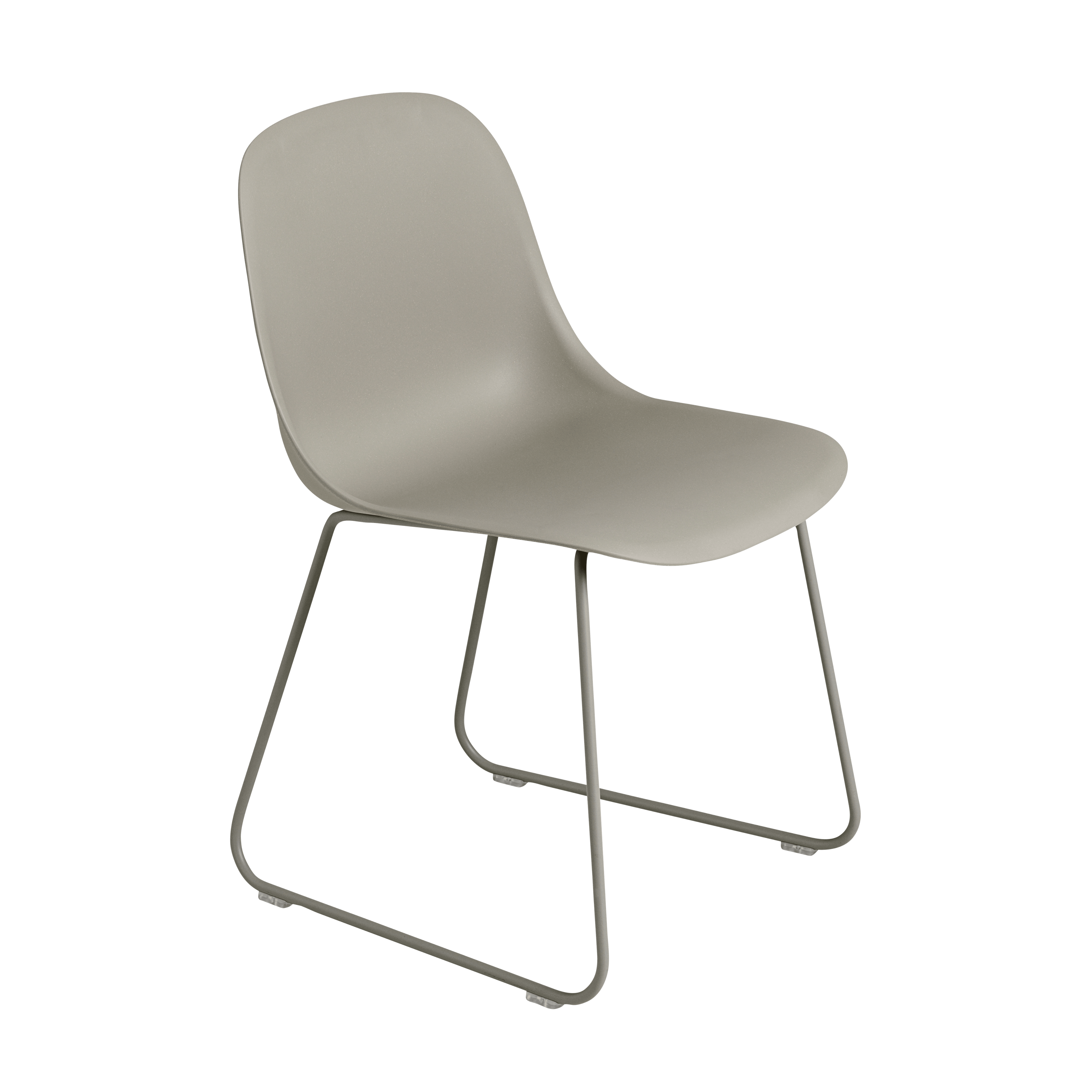 FIBER Chair in Gray with a Steel Sled Base