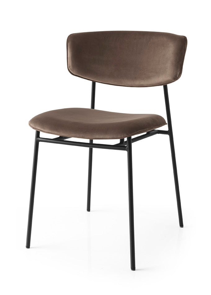FIFTIES upholstered chair with a black base