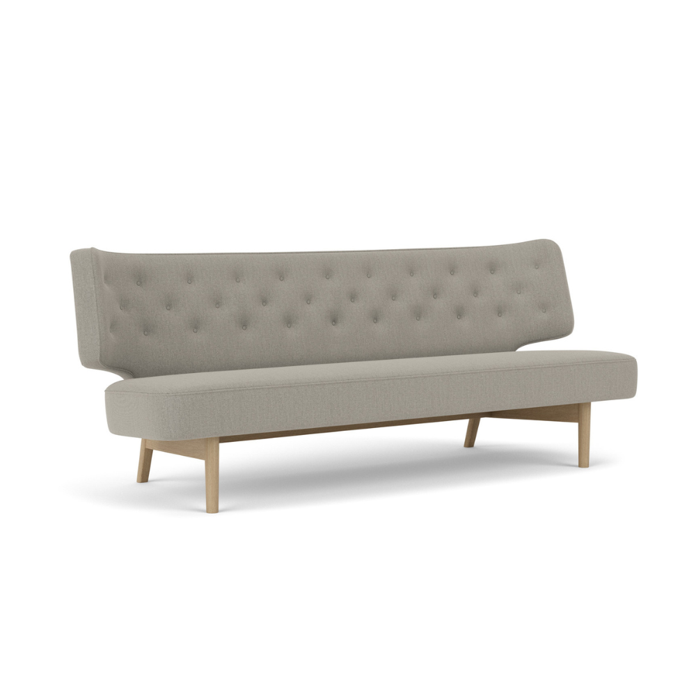 Sofa 2-sitzig RADIOHUS grau mit Eichenbasis