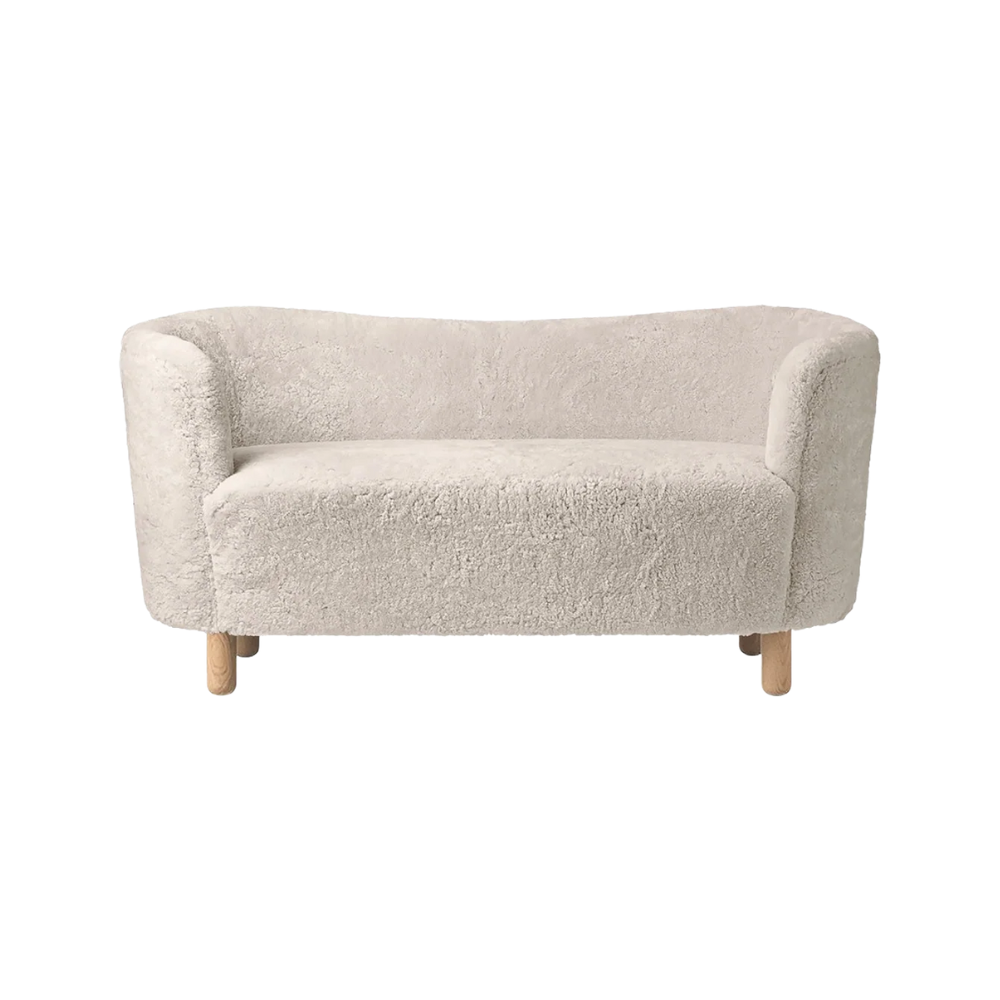 Sofa MINGLE skóra owcza z dębową podstawą