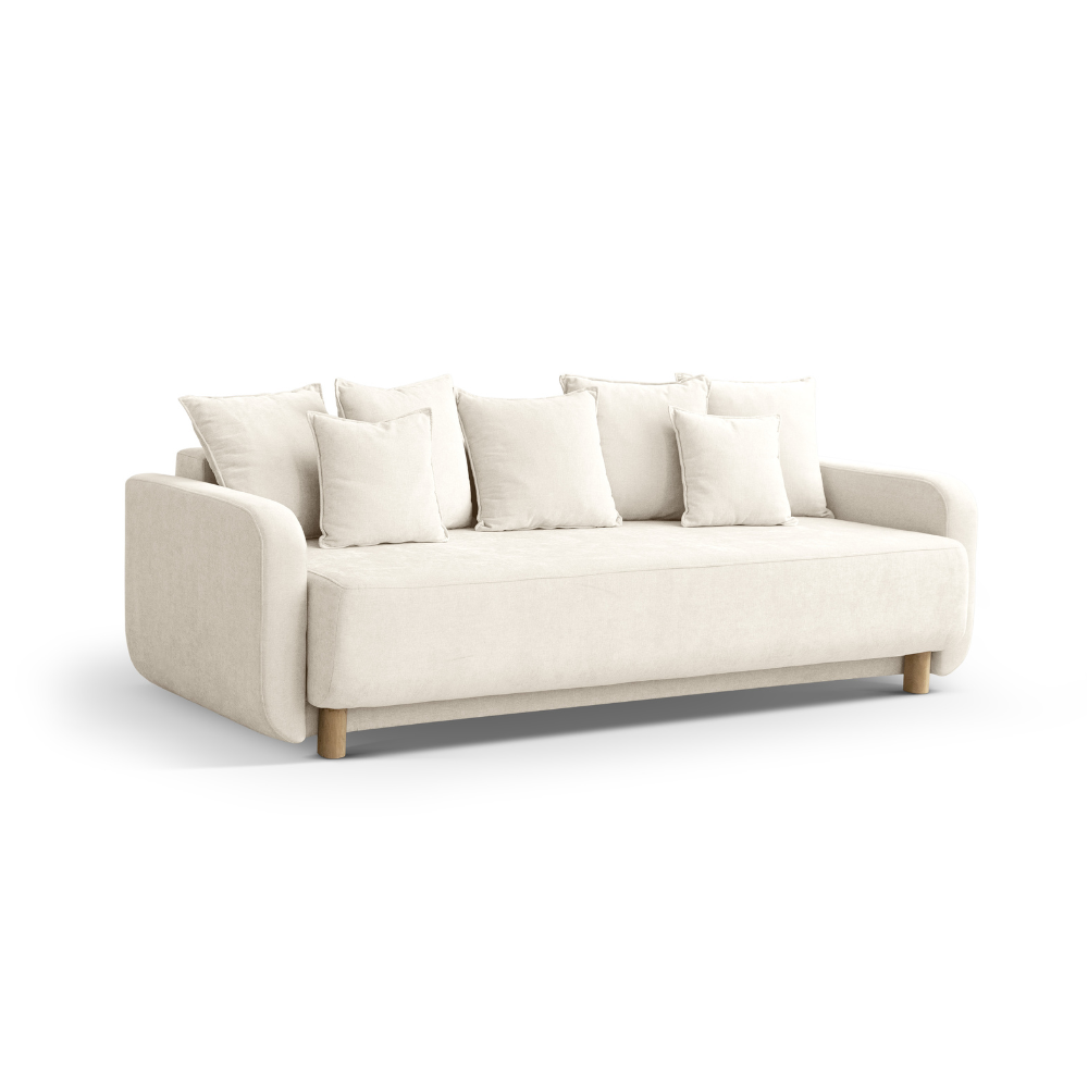 ELEN Sofa with Sleeping Function Ivory Chenille
