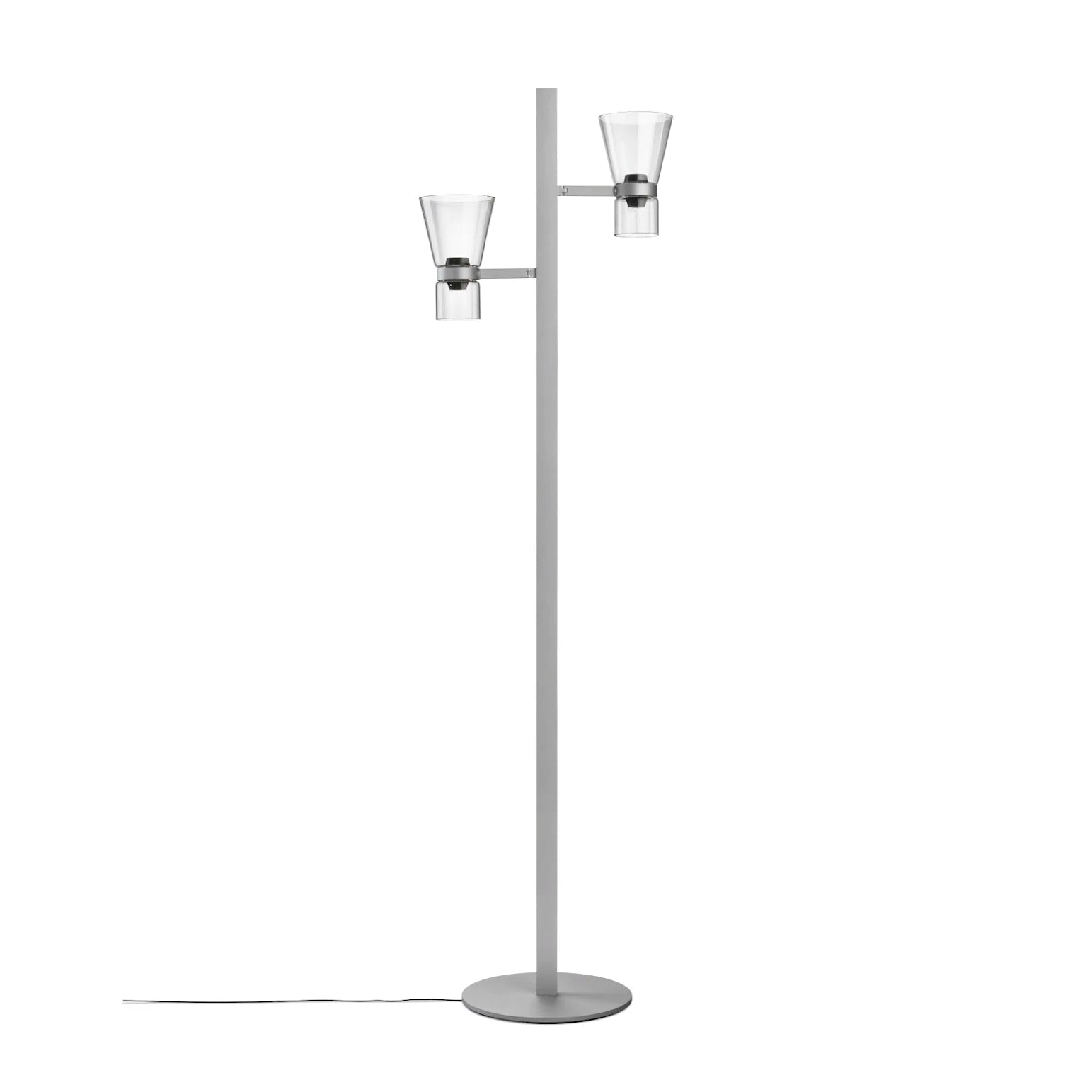 NOCTURNE F2 CONE Two-Point Floor Lamp in Silver