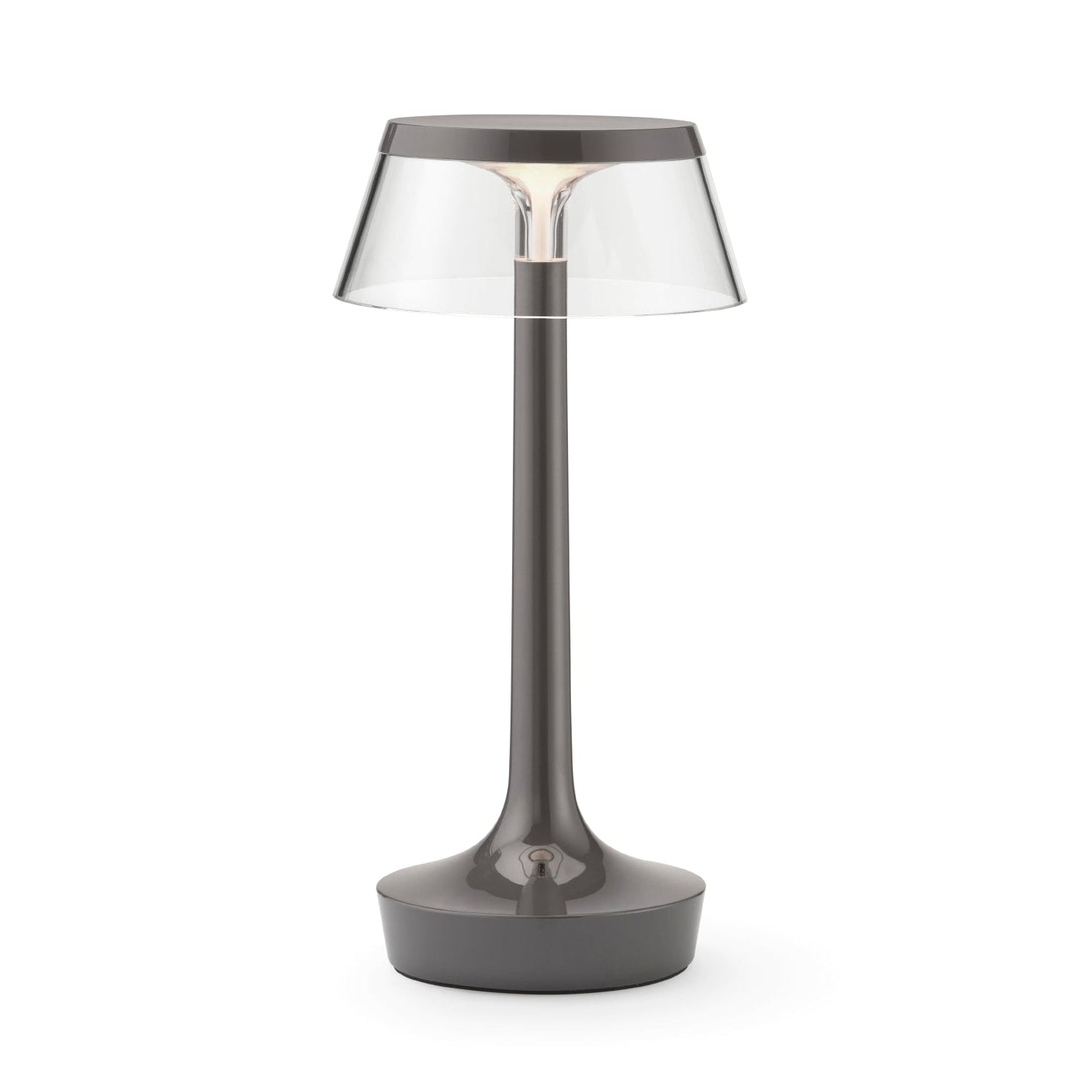 Tragbare Lampe BON JOUR UNPLUGGED grau mit transparentem Schirm