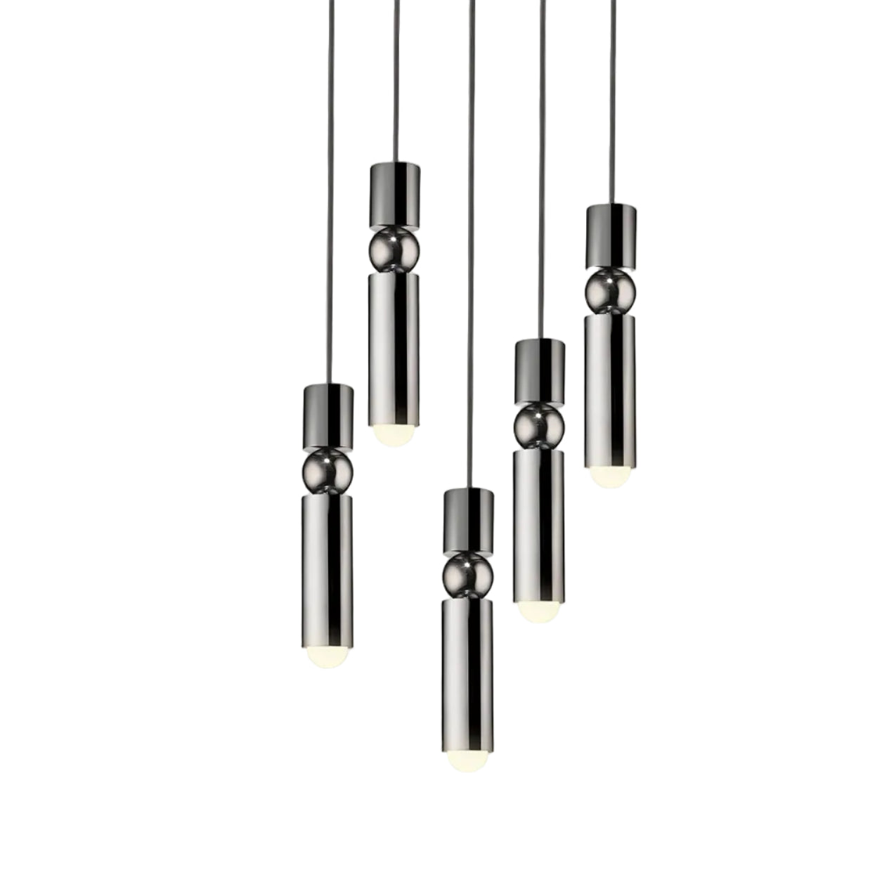 FULCRUM 5-Point Chrome Pendant Lamp