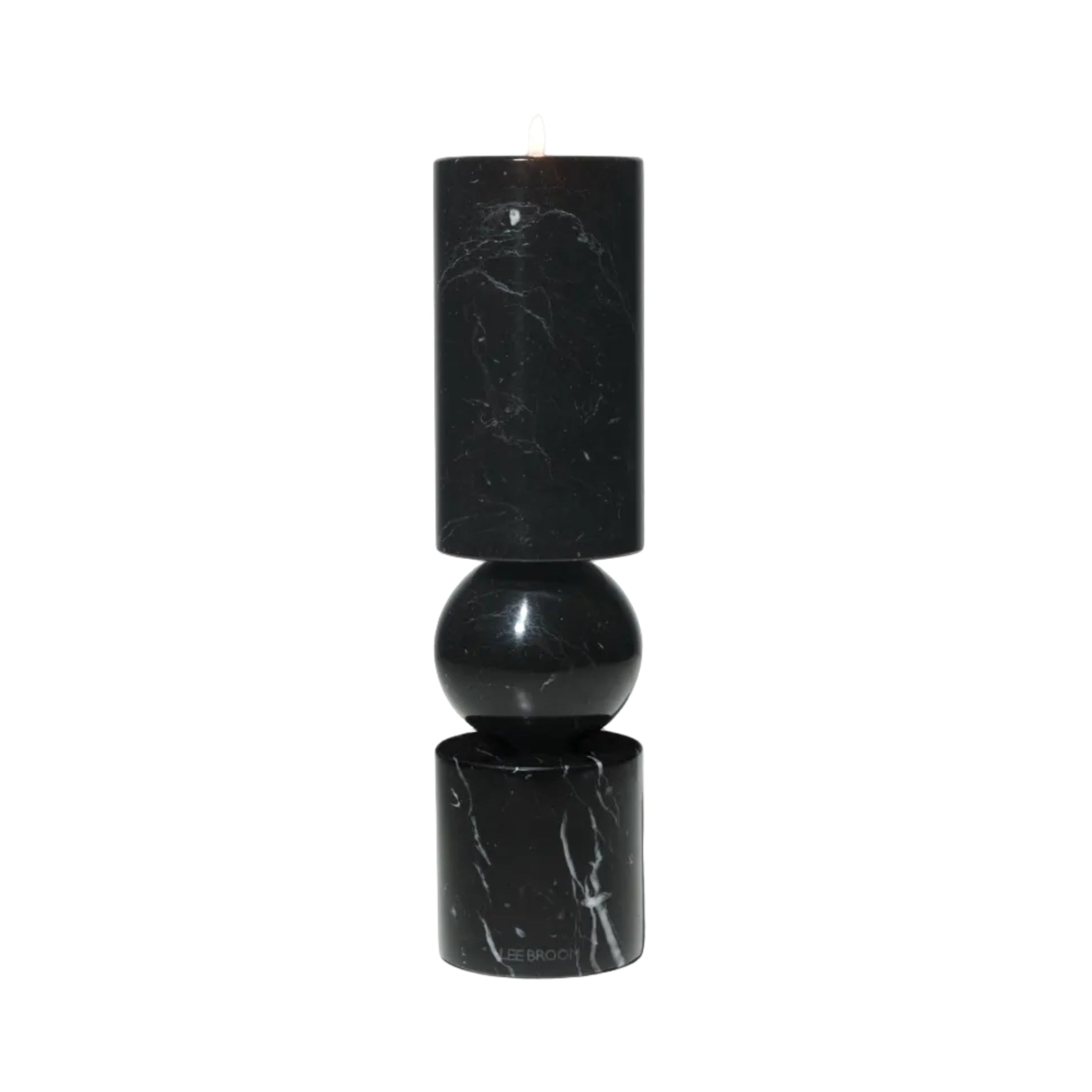 FULCRUM Candle Holder in Black Marble