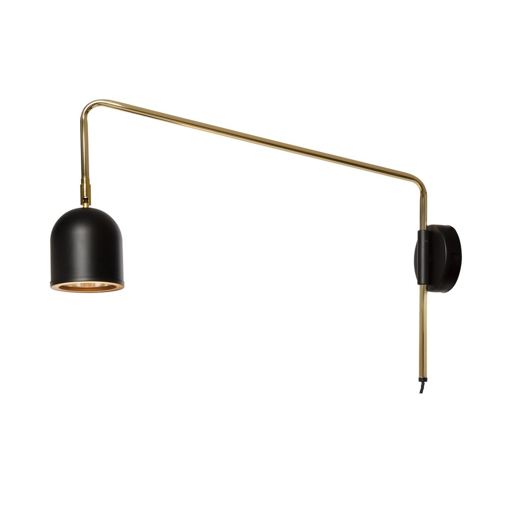 Wall lamp with arm GASPAR black with gold
