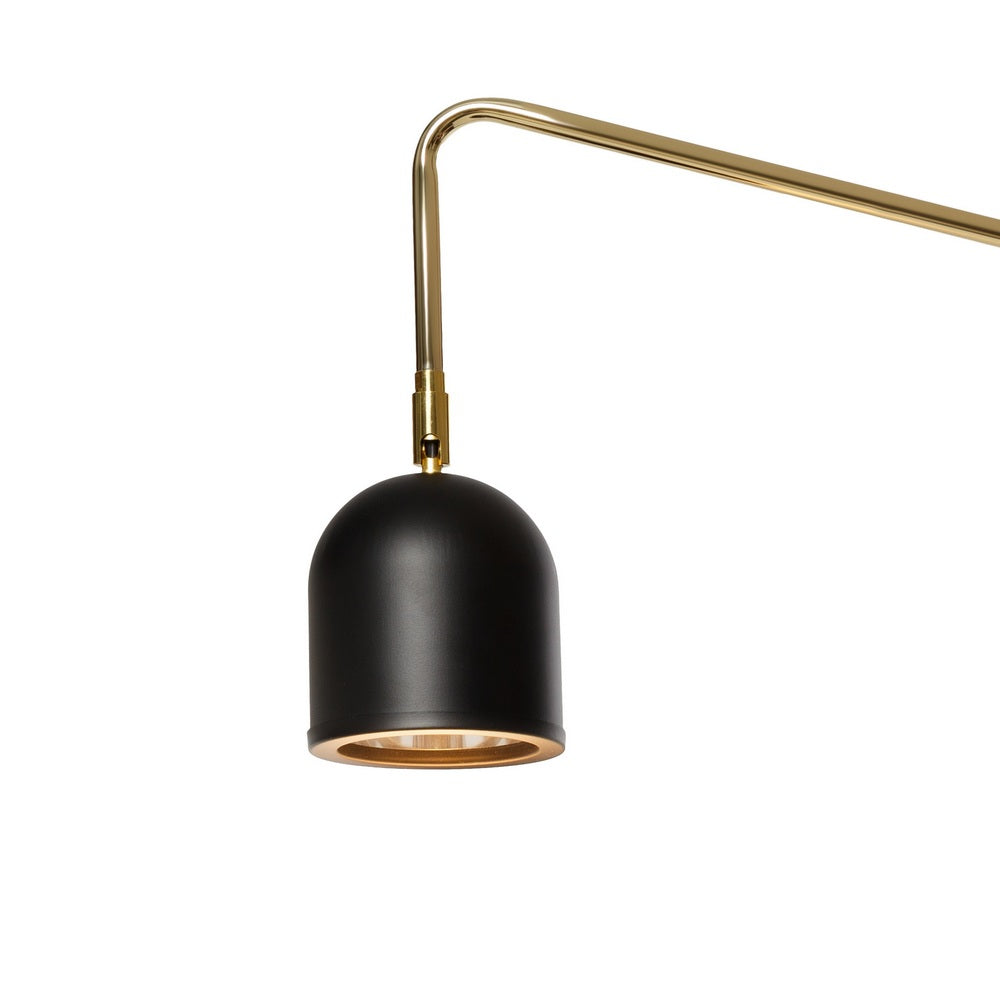 Wall lamp with arm GASPAR black with gold