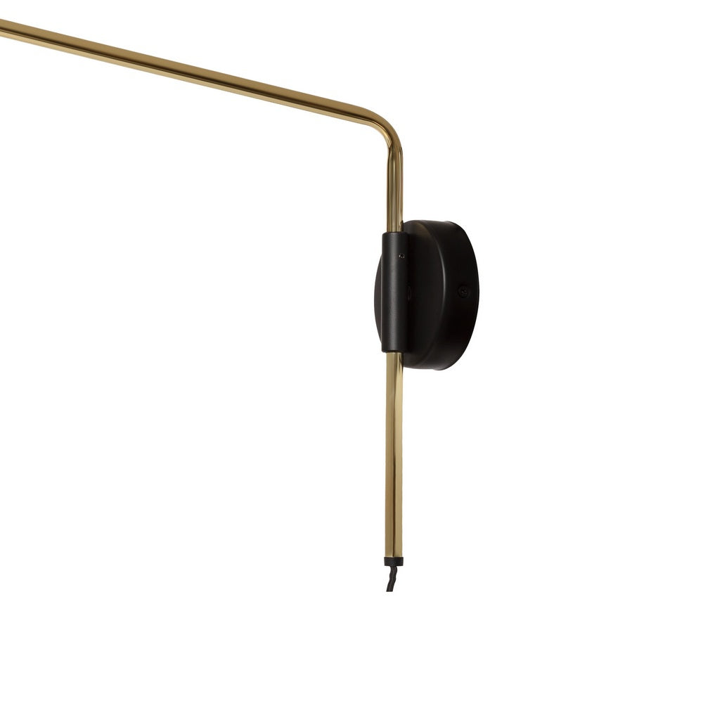 Wall lamp with arm GASPAR black with gold