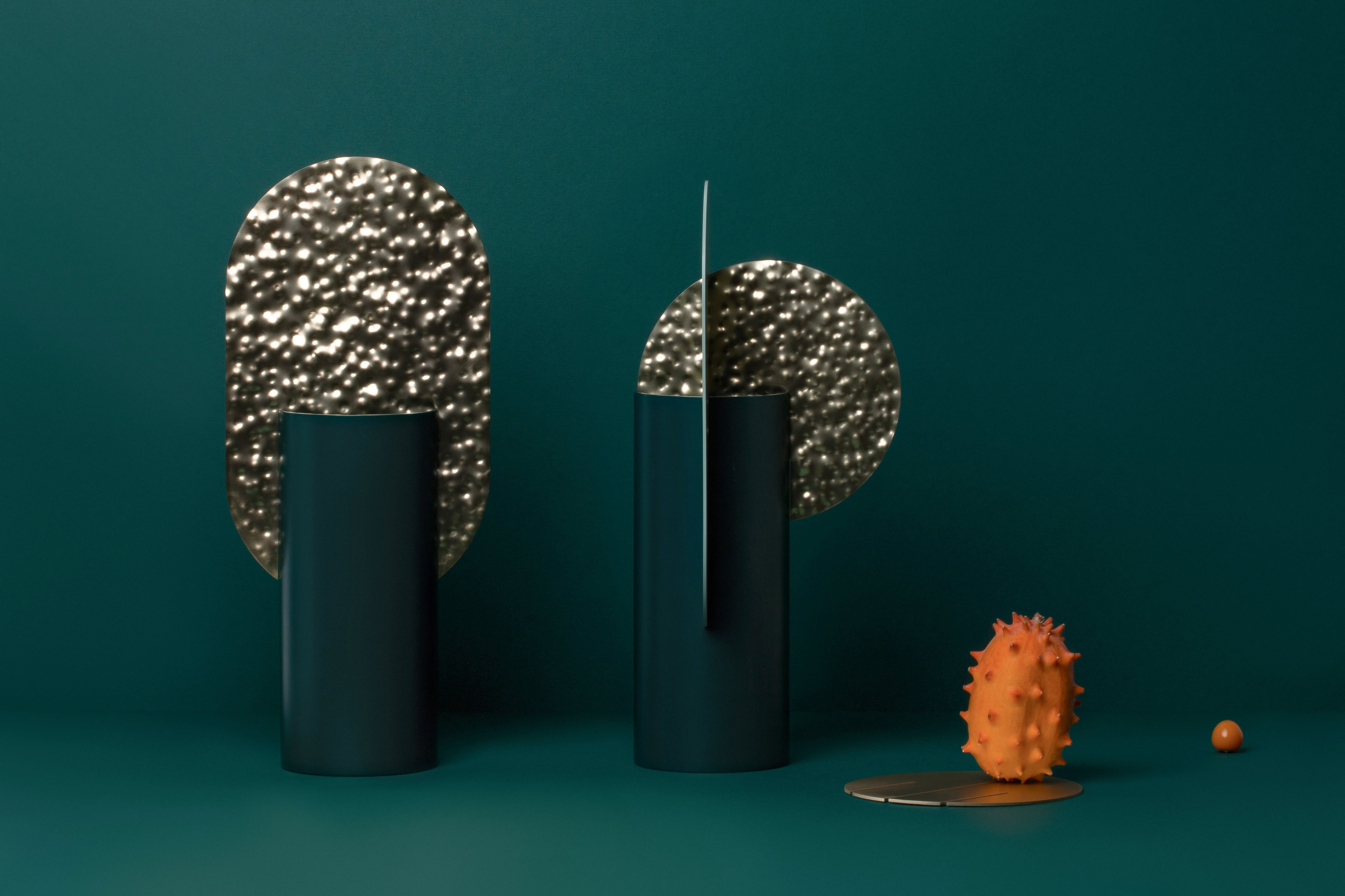 GENKE Vase - NUMBERED EDITION green with brass