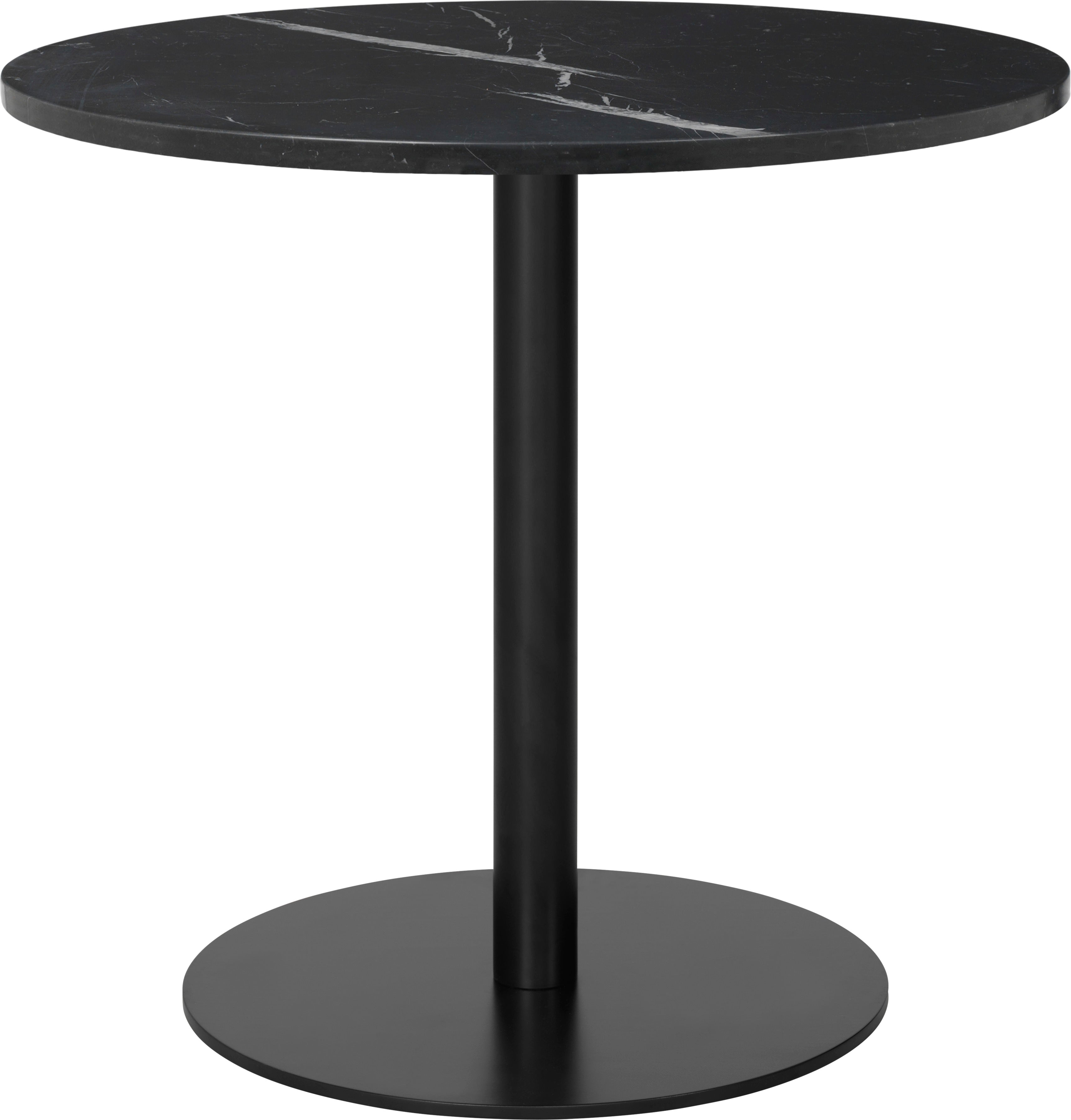 Round table 1.0 black marble with black base