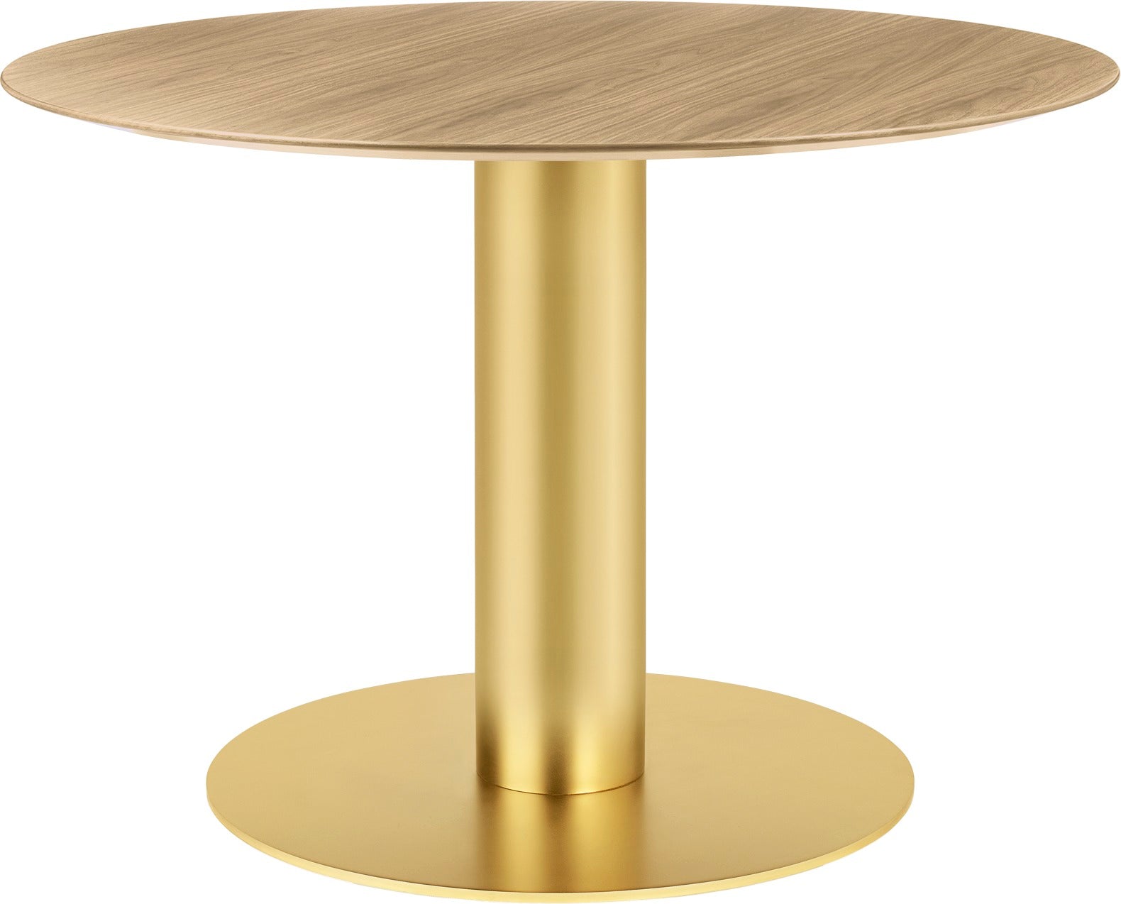 Round table 2.0 oak wood with a gold base