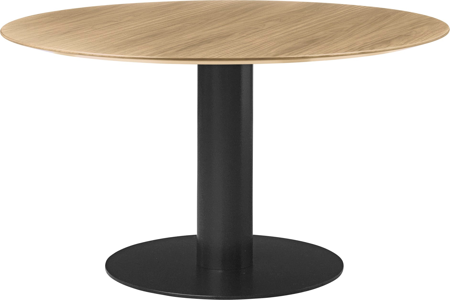 Round table 2.0 oak wood with black base