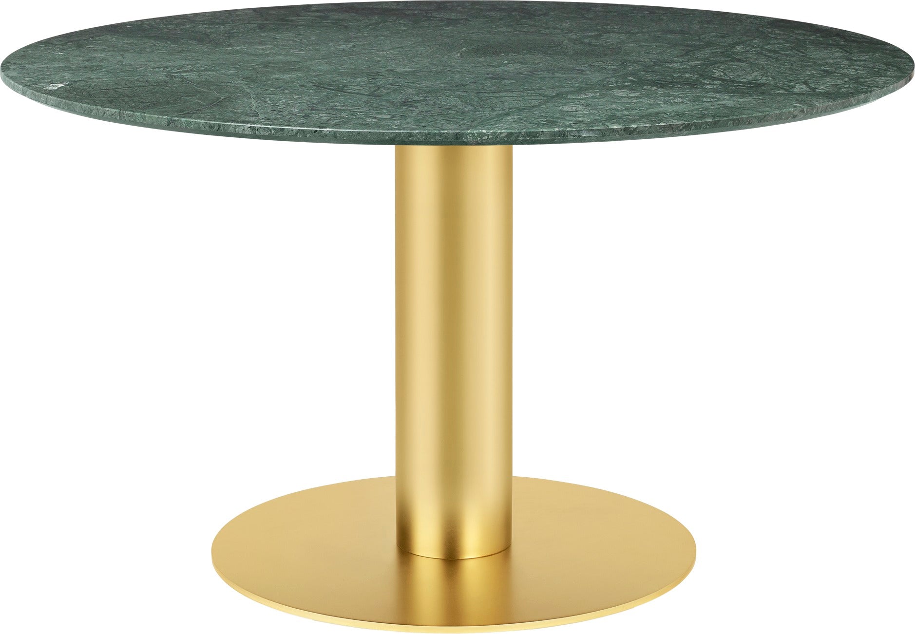 Runder Tisch 2.0 grüner Marmor mit goldenem Fuß