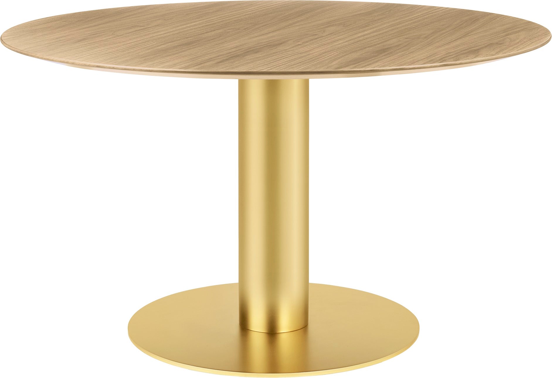 Round table 2.0 oak wood with a gold base