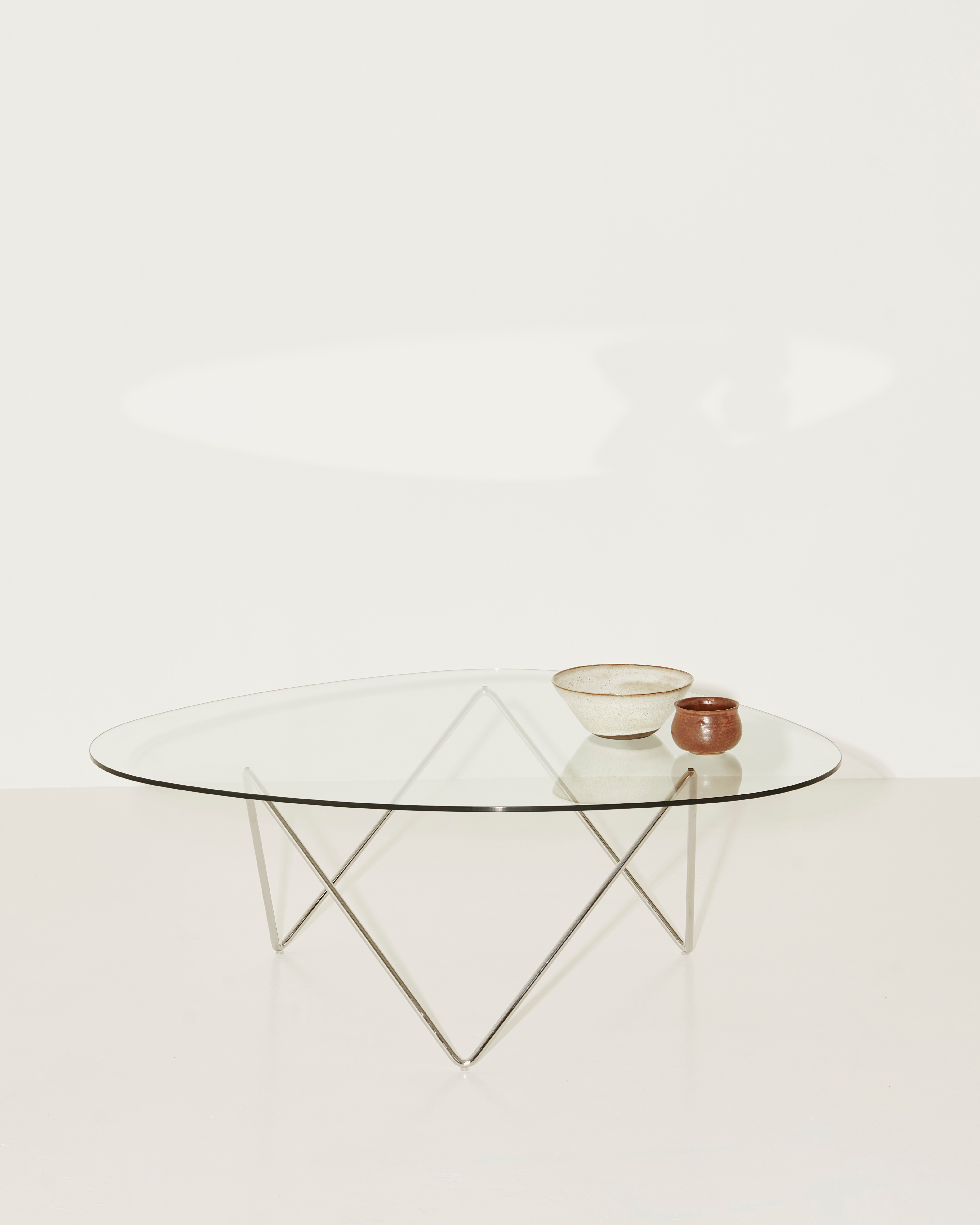 PEDRERA Coffee Table with Smoked Glass and Chrome Base