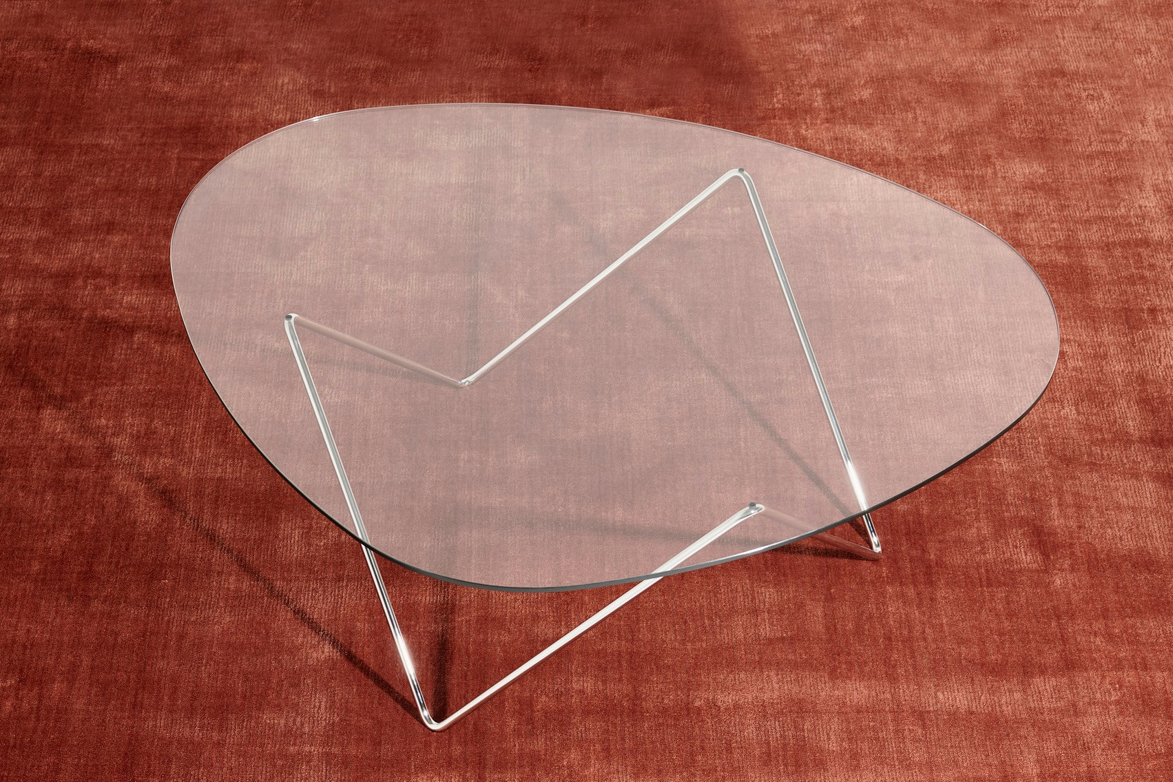 Couchtisch PEDRERA Glas mit verchromtem Gestell