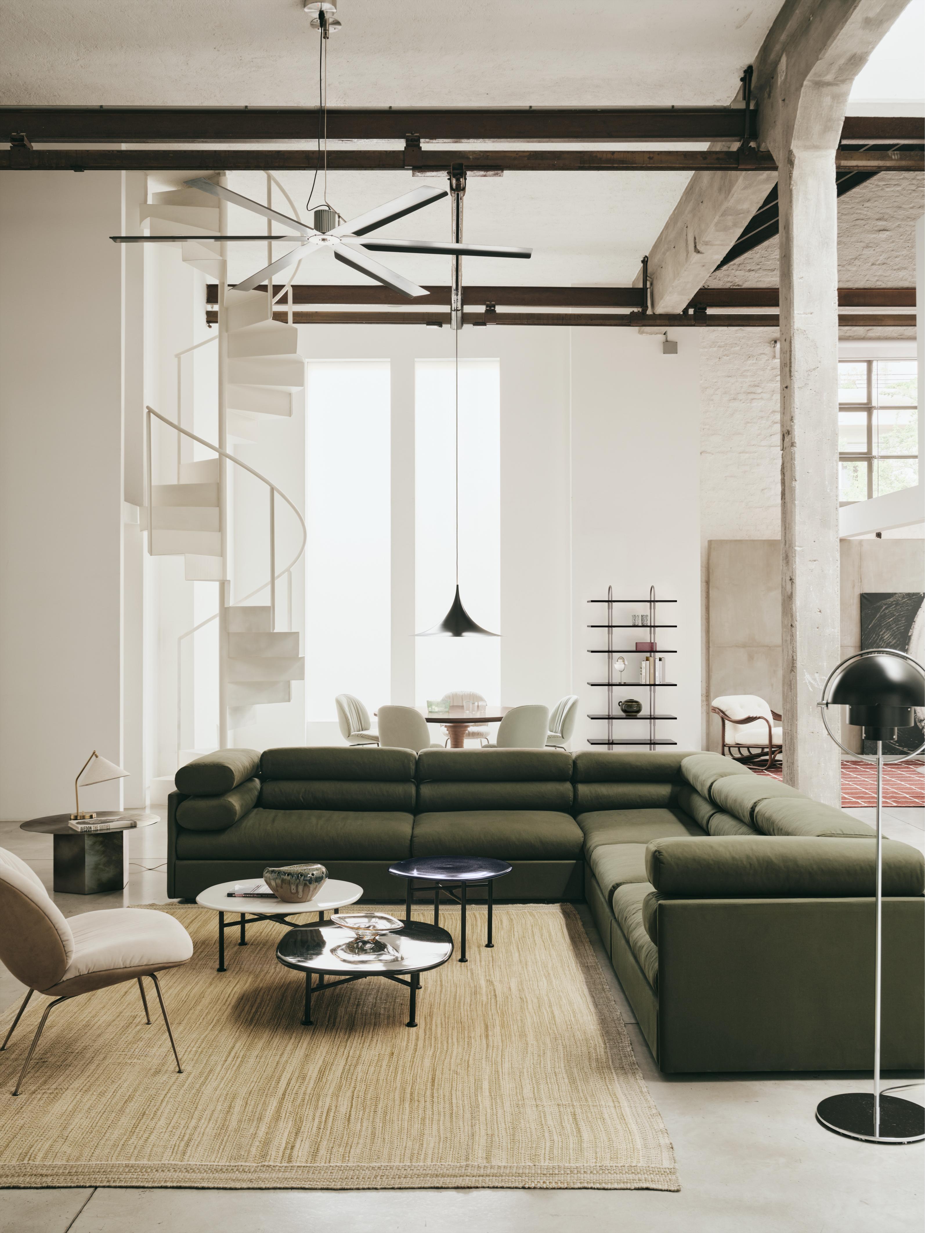 GRÄSHOPPA Table Lamp in Brass and Canvas