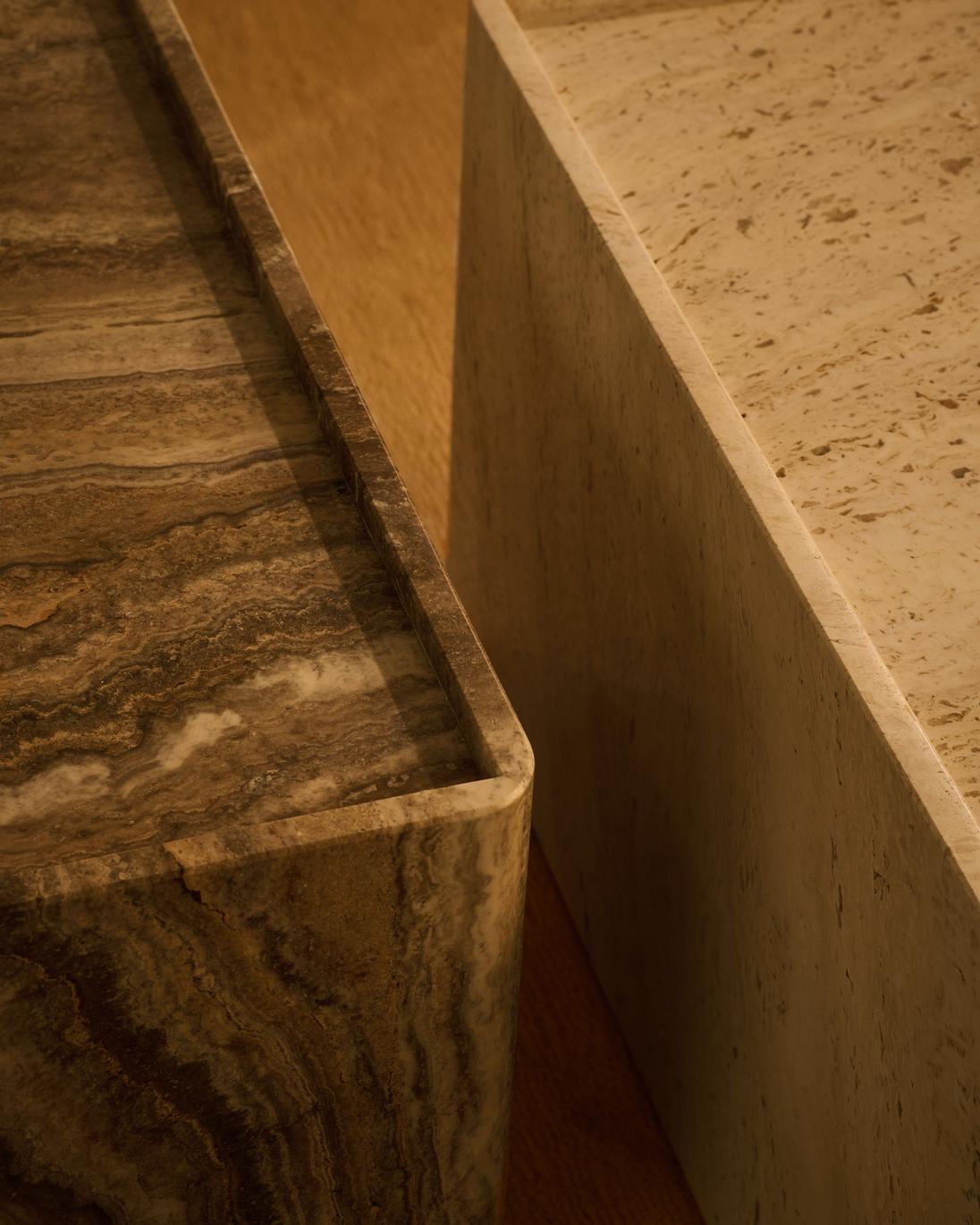 PIETRA gray travertine coffee table