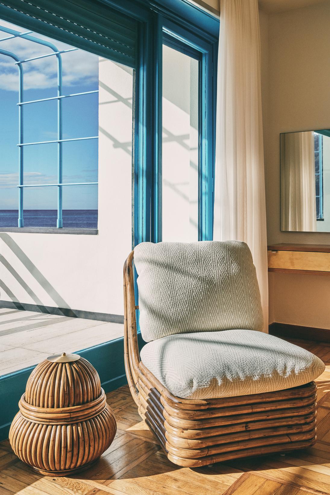 Sessel BOHEMIAN 72 gepolstert mit Rattanbasis
