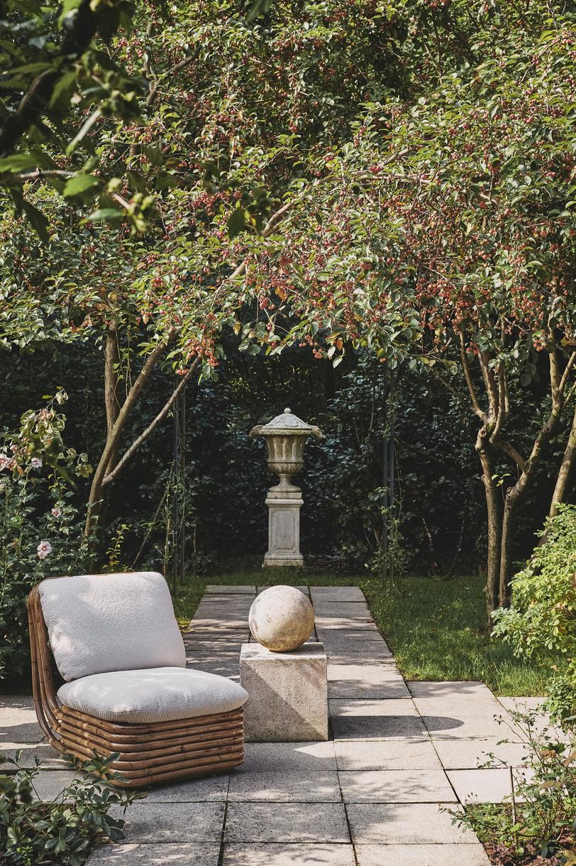Sessel BOHEMIAN 72 gepolstert mit Rattanbasis