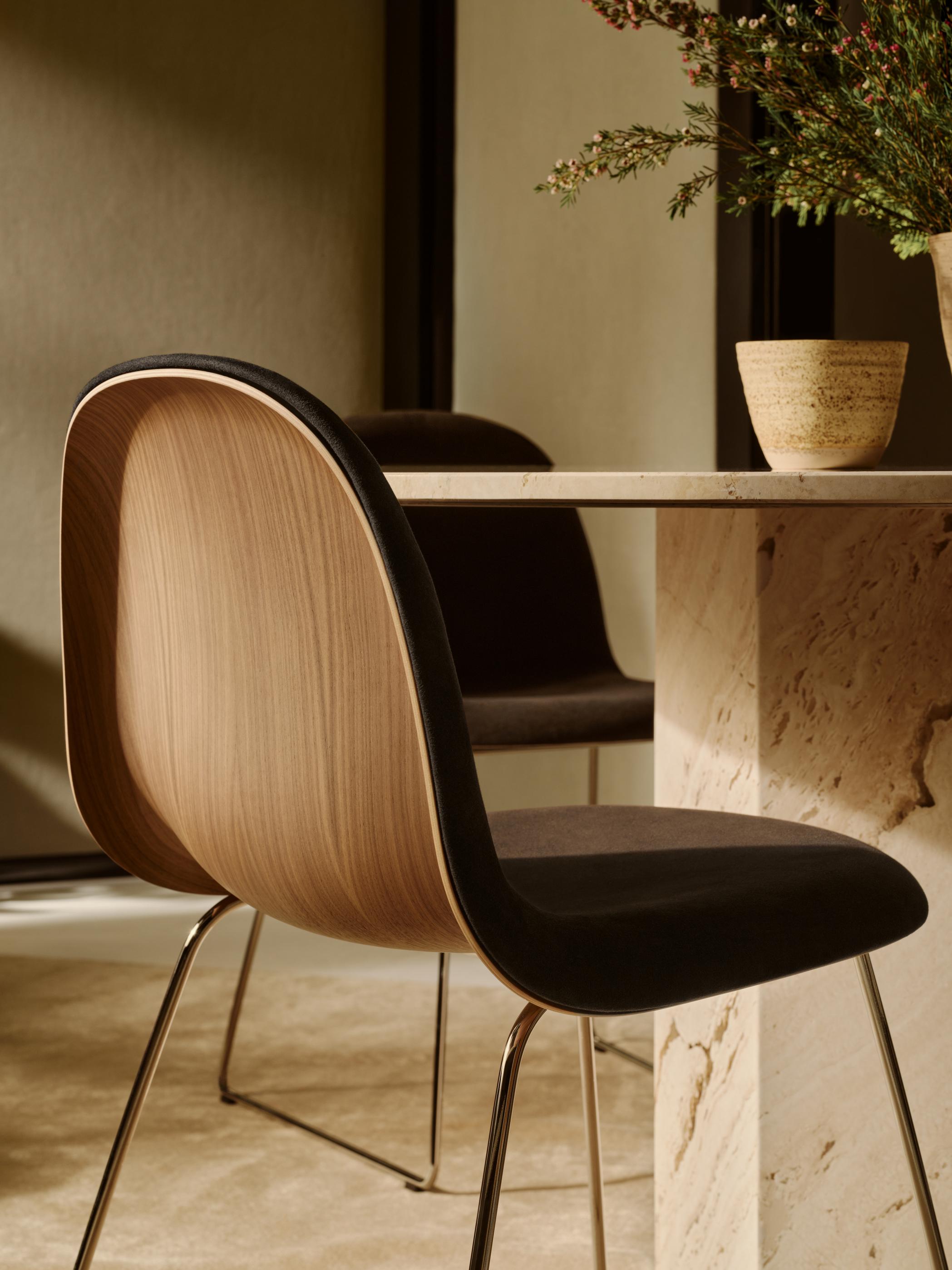 GUBI 3D chair walnut wood with black base