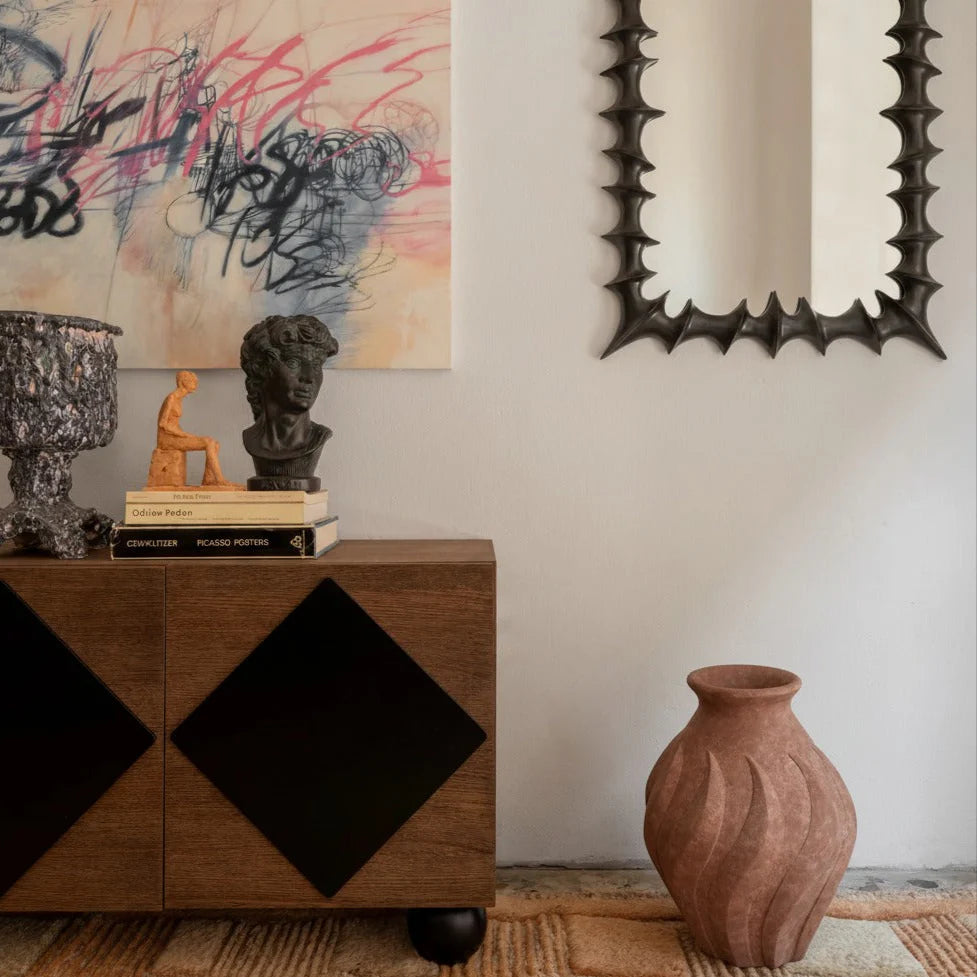 SWIRL vase brown ceramic