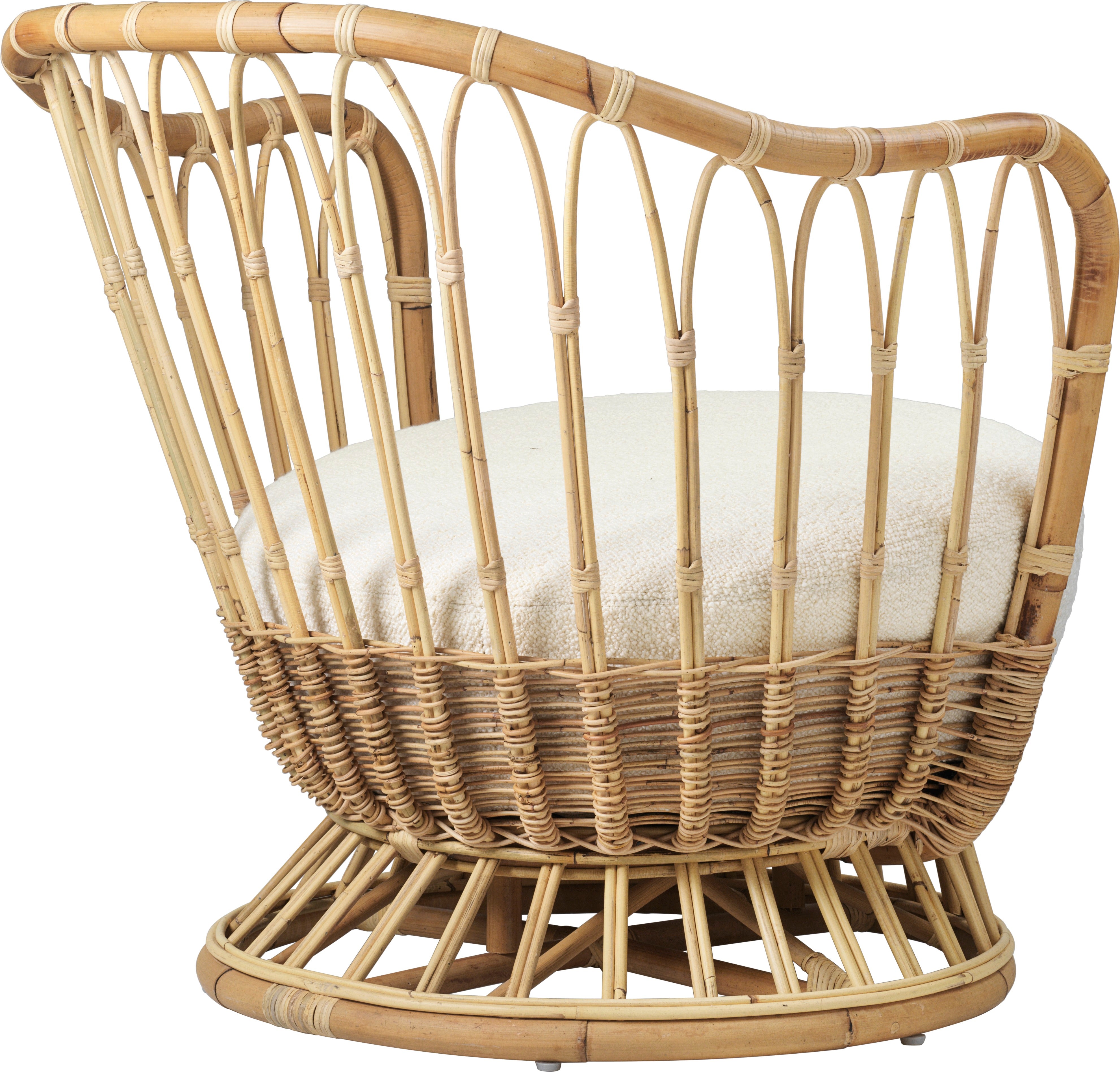 Sessel GRACE gepolstert mit Rattanbasis