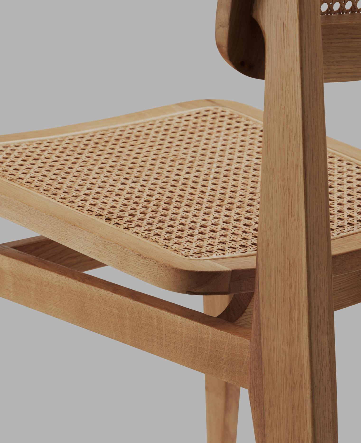 C-CHAIR Stuhl, Eichenholz mit Geflecht