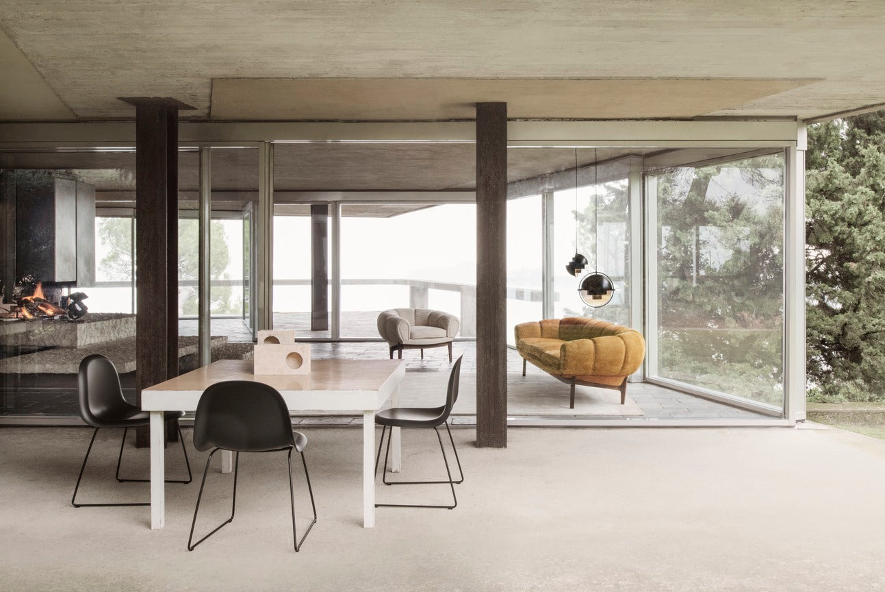 GUBI 3D chair walnut wood with black base