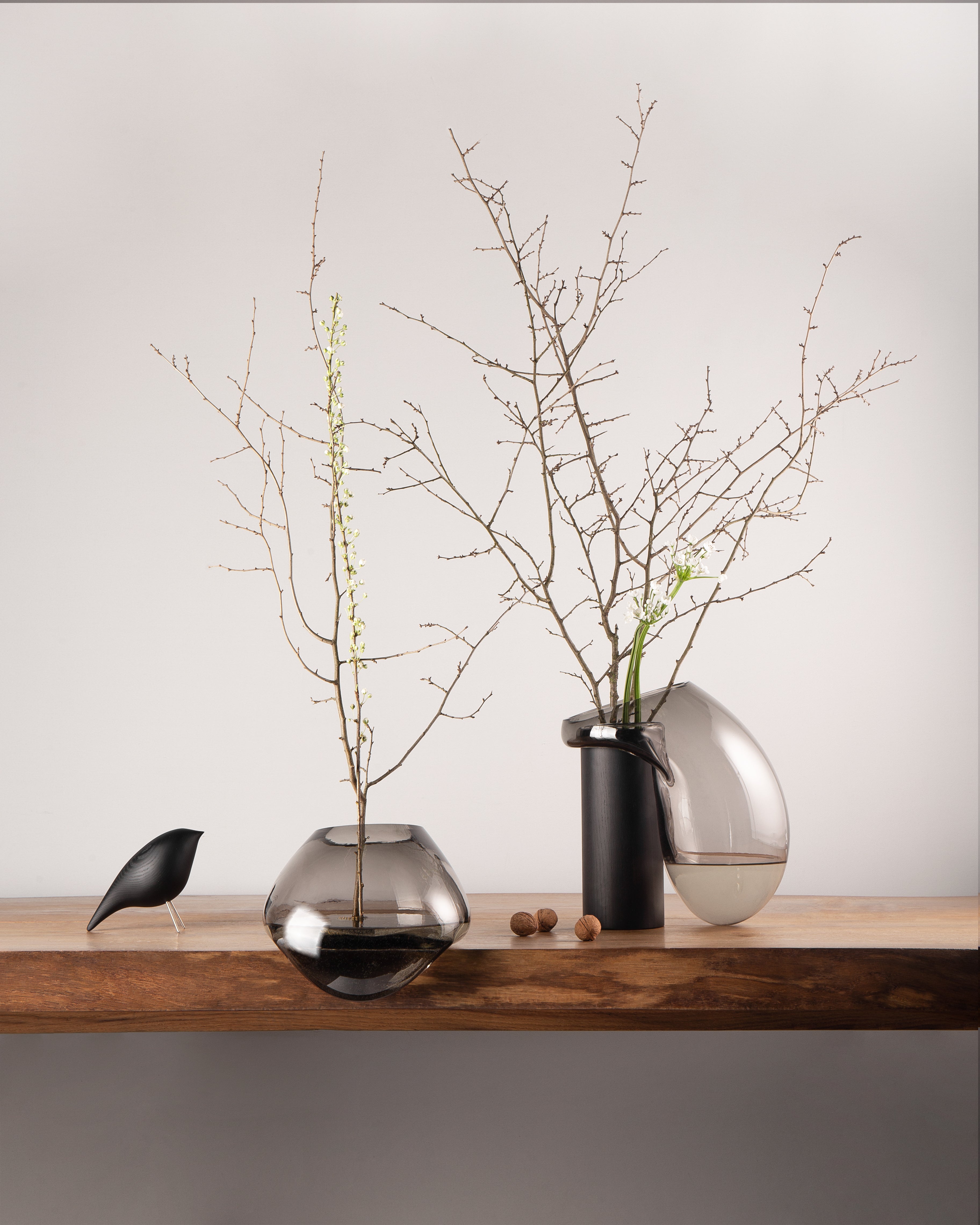 GUTTA Vase gray glass