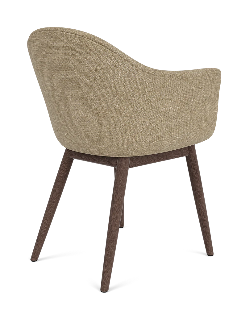 Sessel mit Armlehnen HARBOUR beige Boucle mit dunklem Eichenfuß