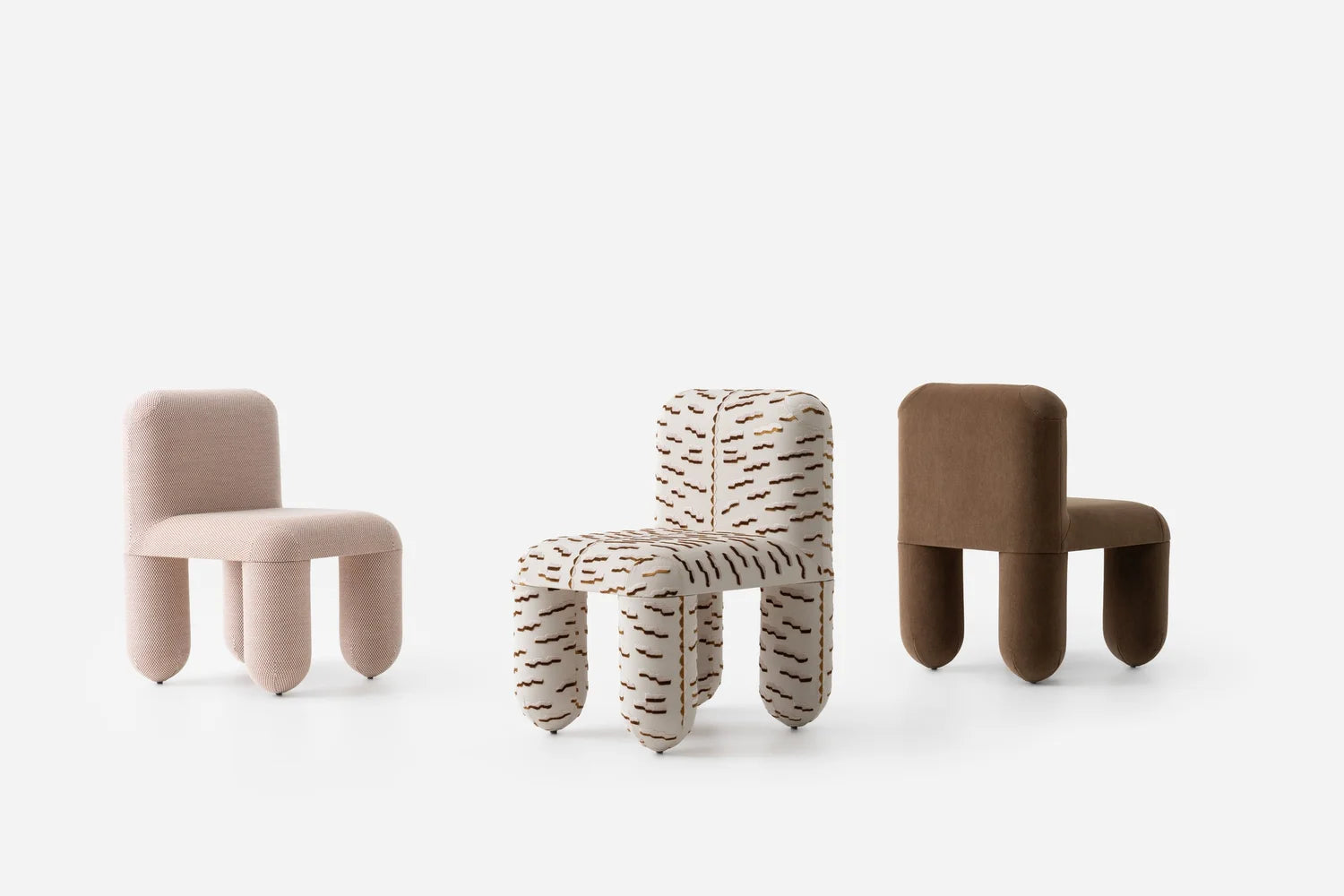 HELLO chair sand beige with brown pattern