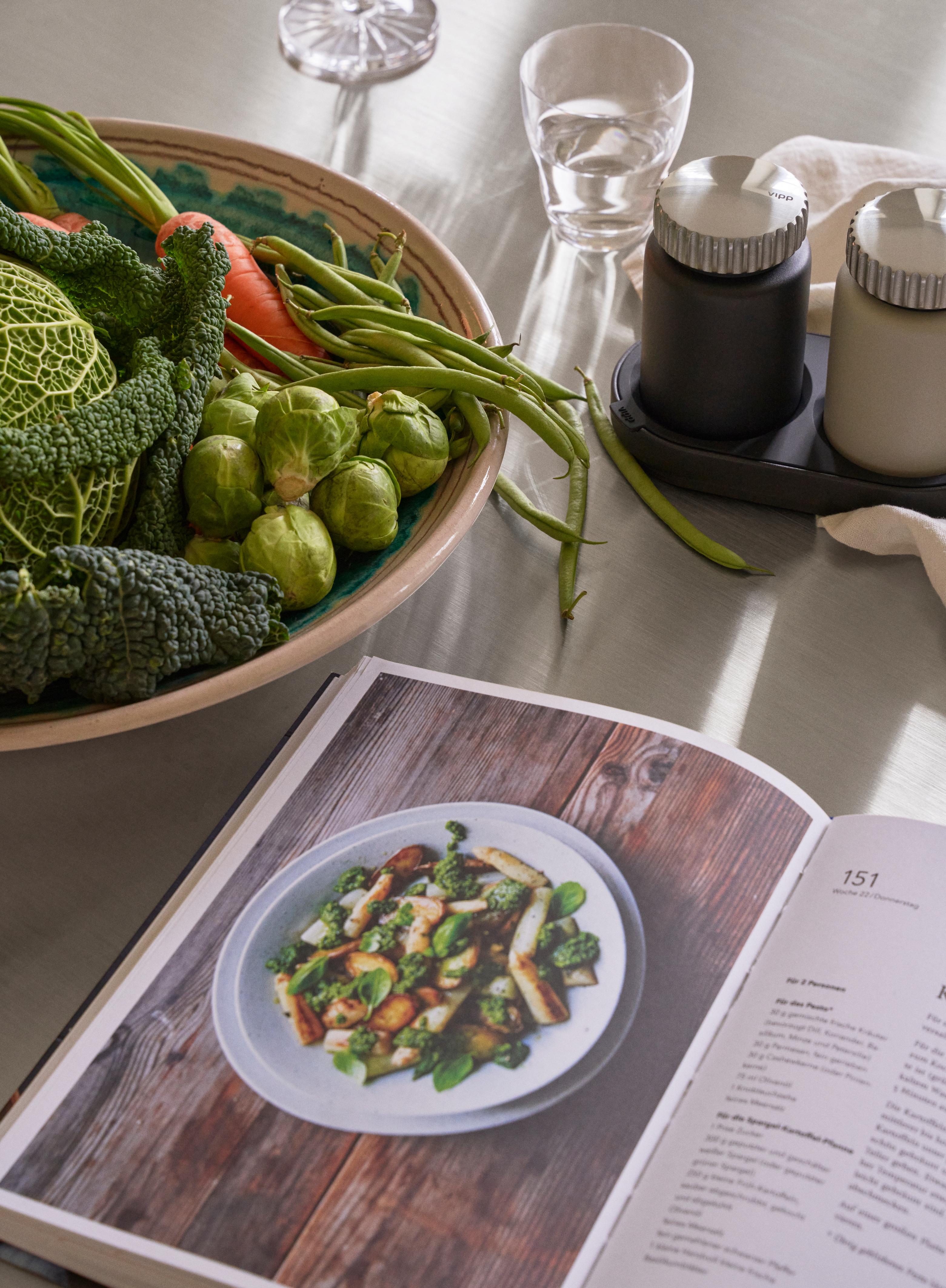 VIPP Black and Gray Salt and Pepper Shaker Set