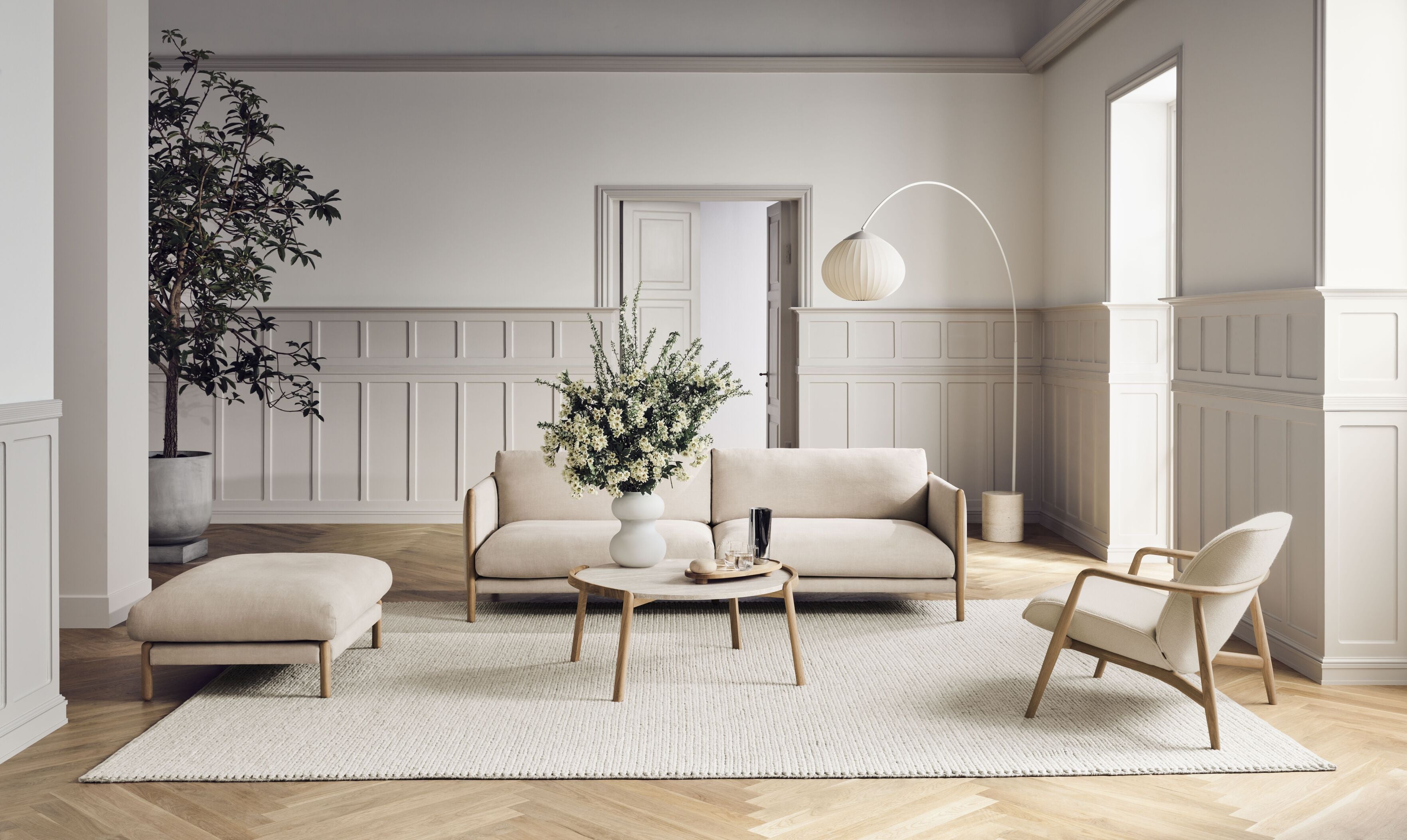 3-Personen-Sofa Hayden Oak Basis
