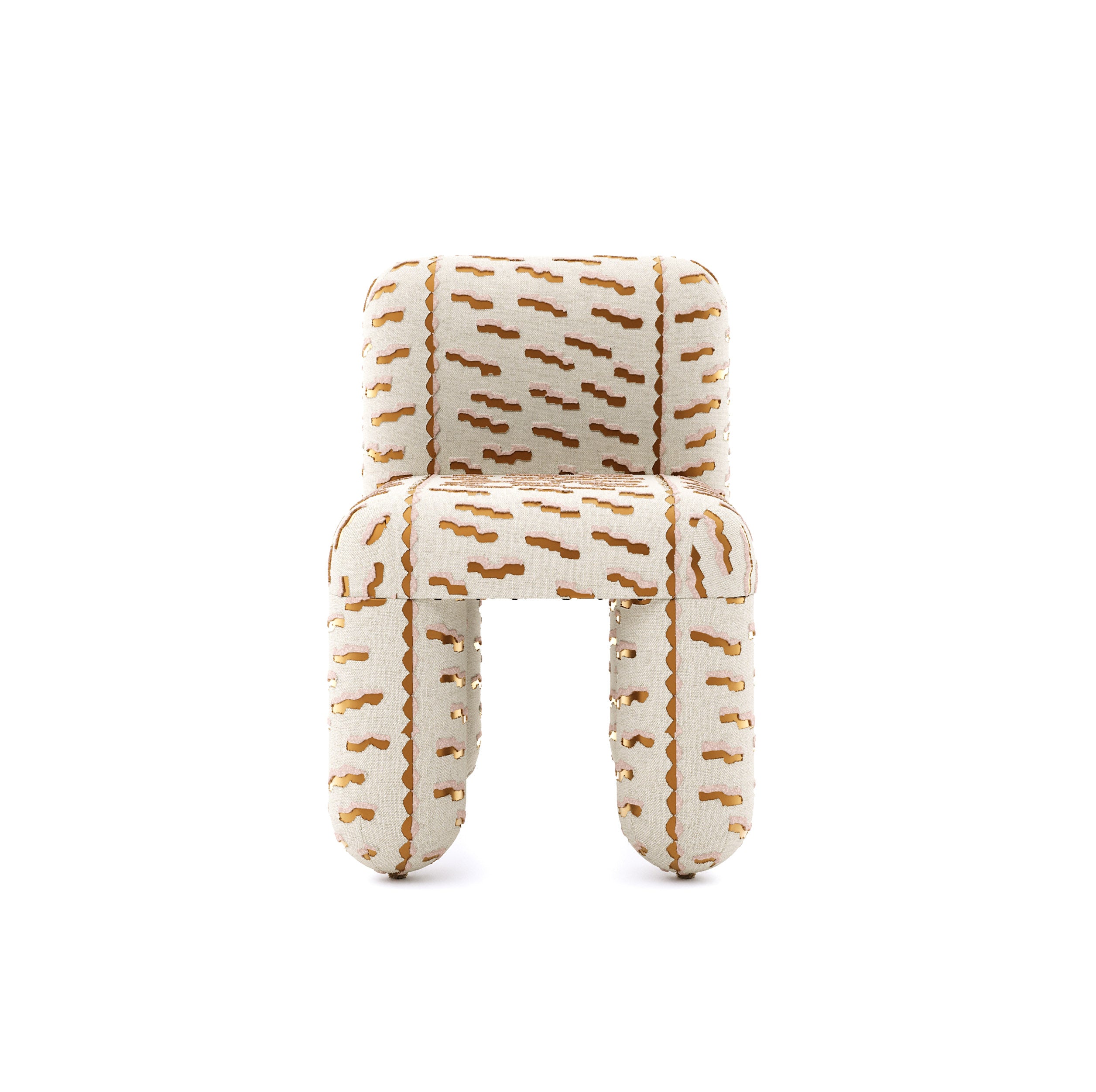HELLO chair sand beige with brown pattern