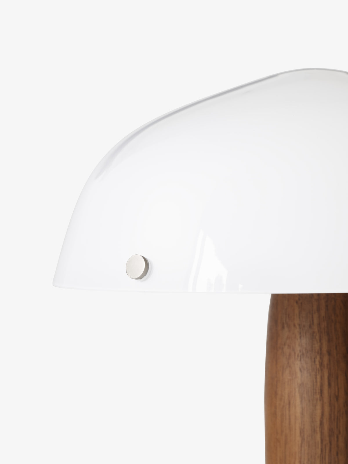 Table lamp HERMAN SHY3 opal glass with walnut wood and cream marble base