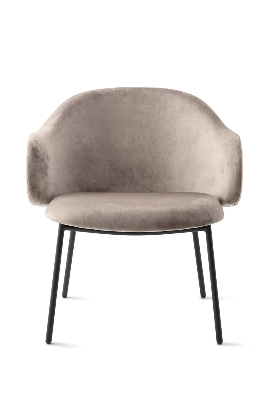 HOLLY upholstered armchair with a black base