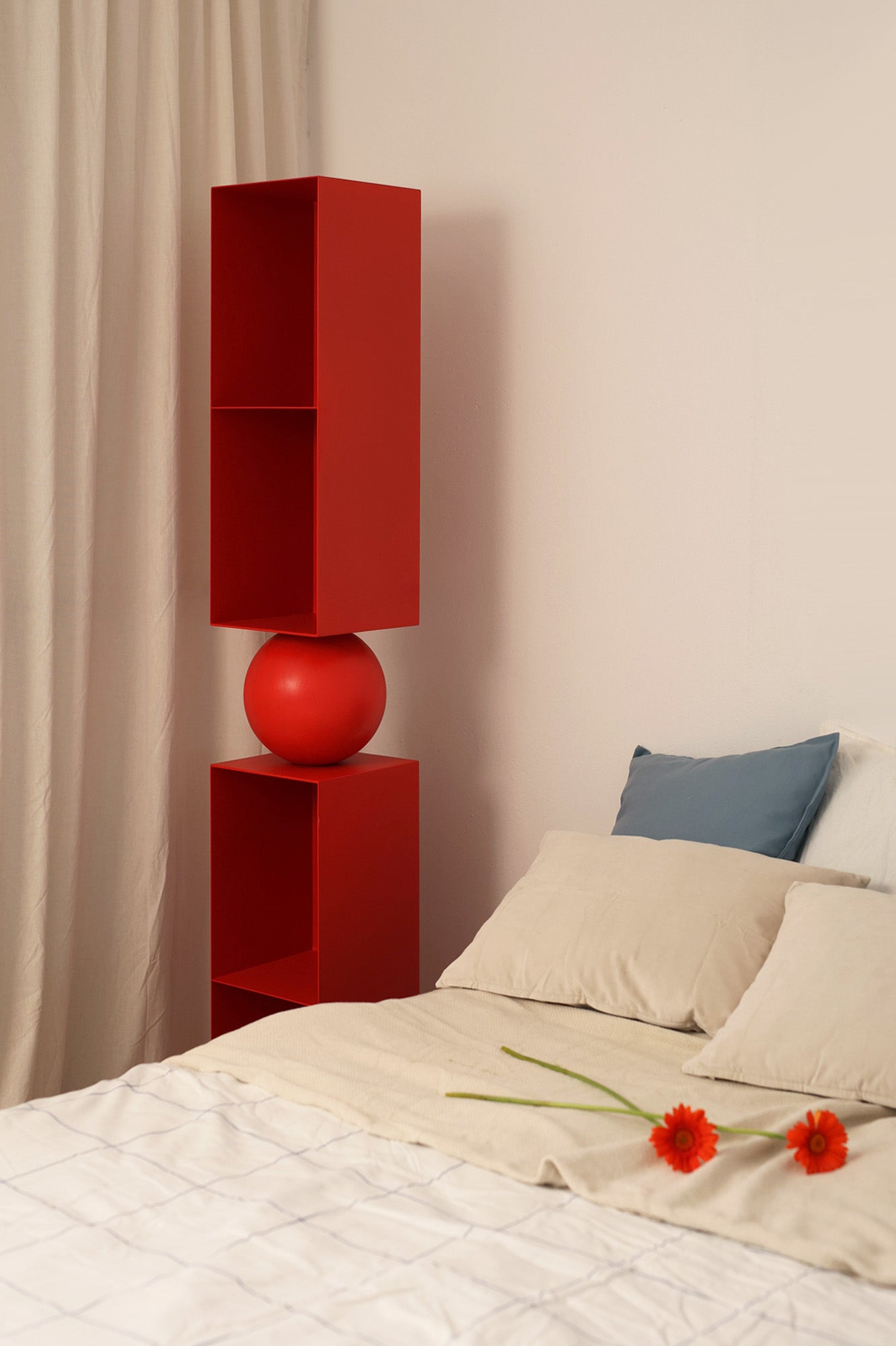 PECAN LONG shelf made of wood and steel