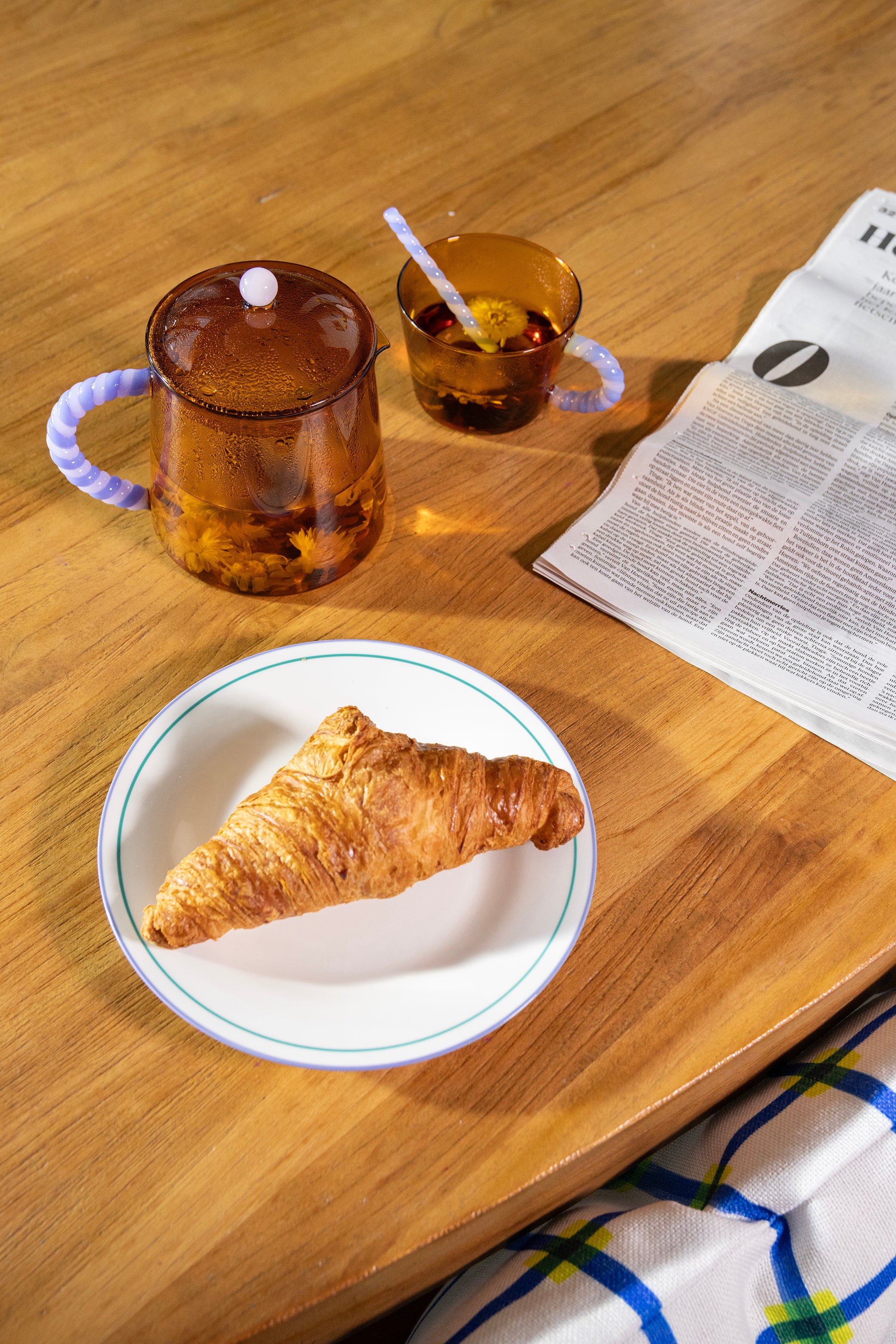 Set aus Gläsern DUET bernsteinfarben mit lila