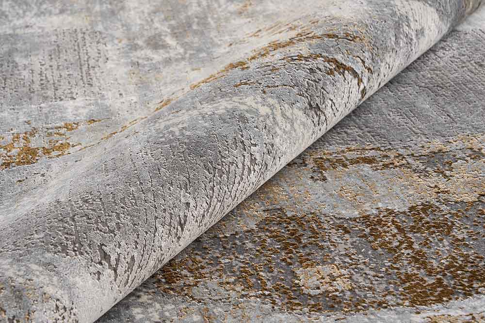 WATERCOLORS GREY rug in gray with brown