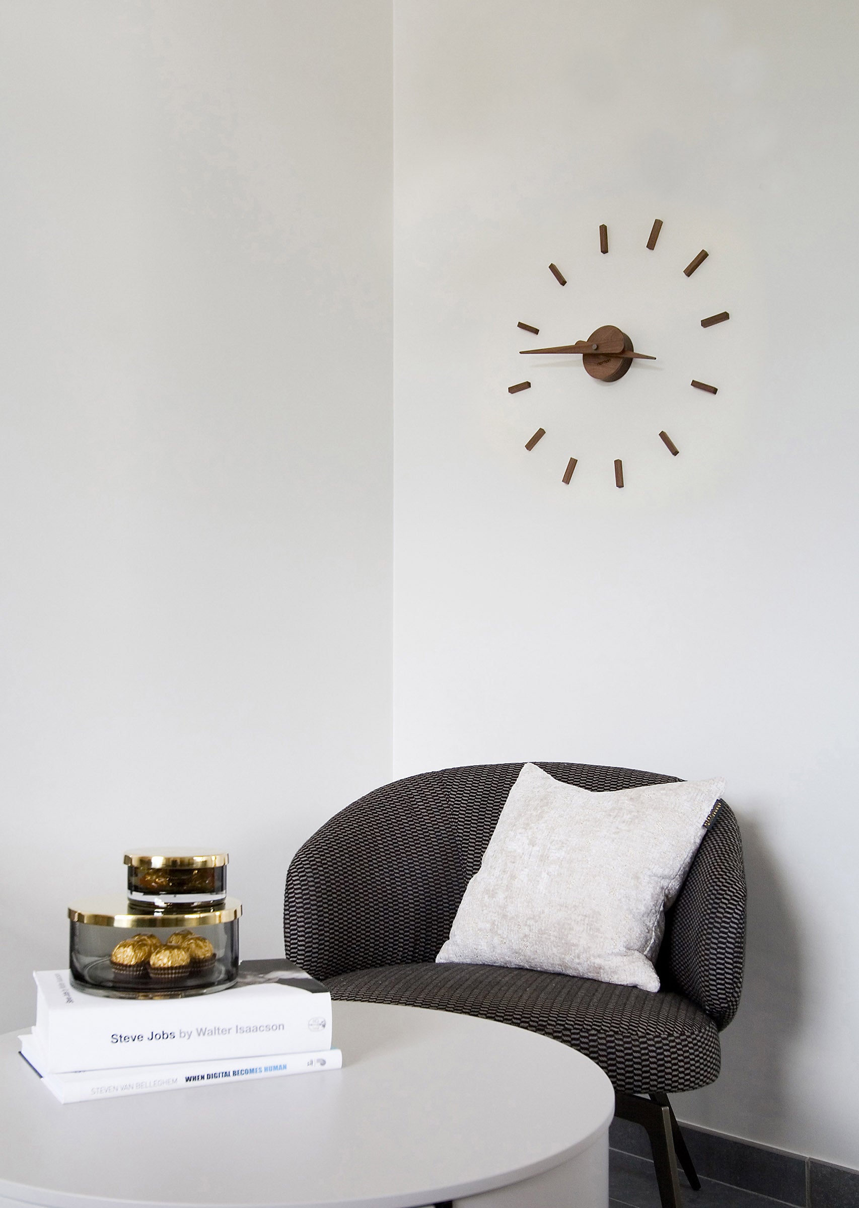 SUNSET wall clock walnut wood