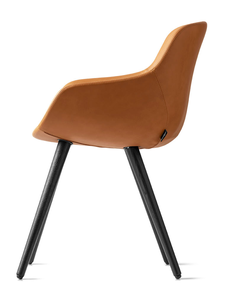 Upholstered IGLOO Chair with Black Wooden Base